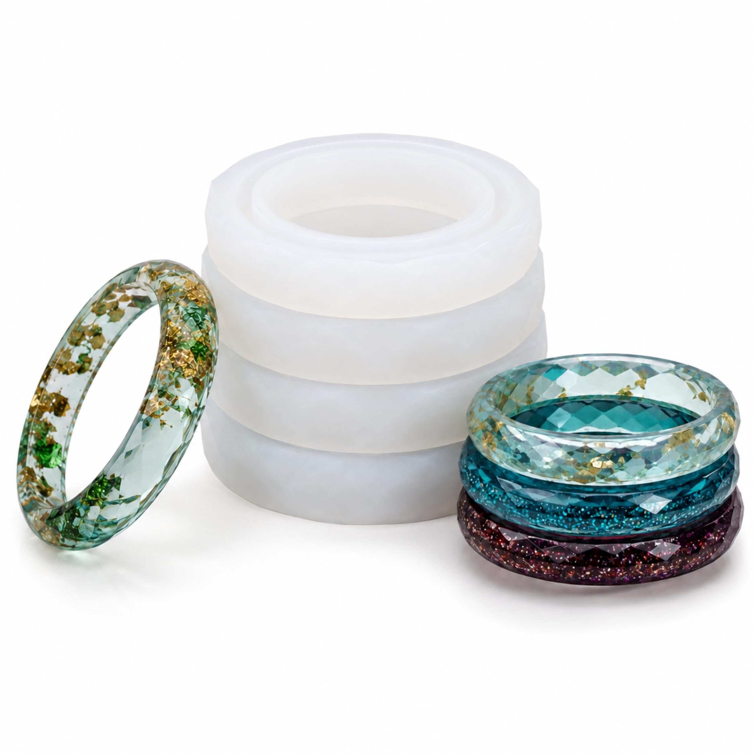 BGA Silicone (DCBM) ( DIMAND CUT BANGLE Mould for Epoxy Resin | Bracelet Casting Mold for DIY Jewelry Making | Reusable Flexible Silicone Resin Mould for Bangles, Bracelets, UV Resin, Art & Craft Supplies-image-3