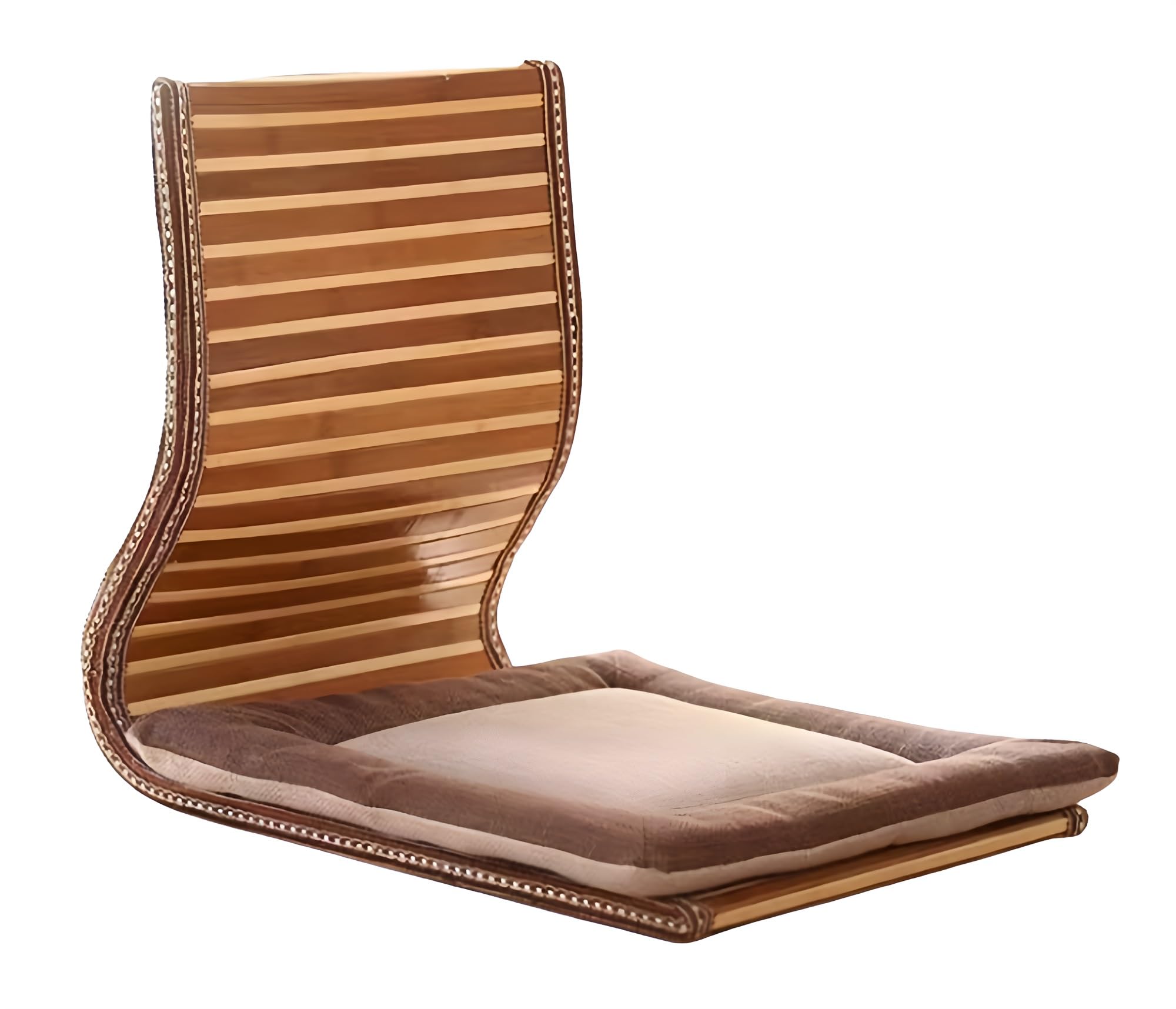 Amazon｜座椅子 竹製 背もたれ チェア 腰が痛くならない クッション付