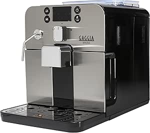 Gaggia RI9305/11 Brera - Macchina da Caffè Automatica, per Espresso e Cappuccino, Caffè in Grani o Macinato, 1400 W, Argento/Nero