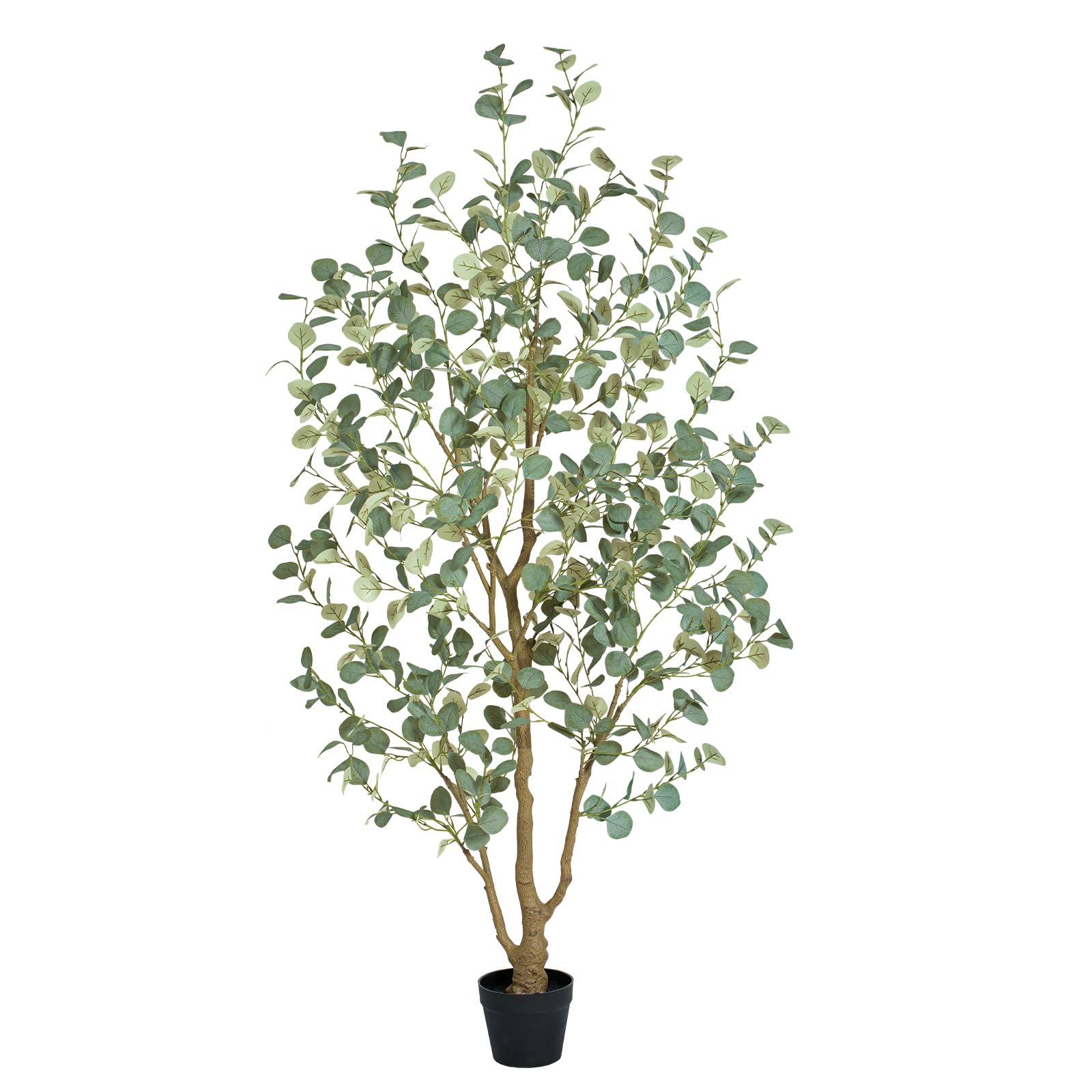 Eukalyptus Baum künstlich 180cm, künstliche Pflanzen groß mit 636 Seidenblättern, Große Kunstpflanzen Wie echt-Kunstpflanzen Indoor für Wohnzimmer, Büro oder Schlafzimmer