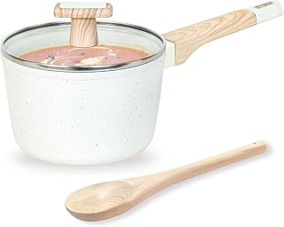 Kreme Ceracook Ceramic Coated Granite Sauce Pan 1.8L/24cm with Glass Lid, ISI Certified Sauce Pot, Forged Aluminium, Gas & Price In India