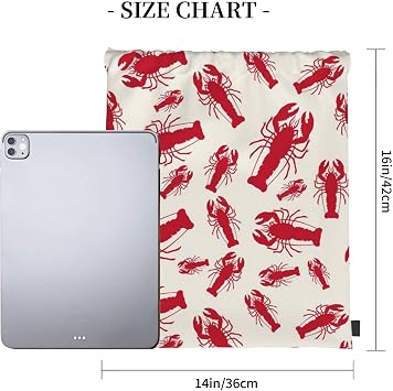 Red Lobster Womens Drawstring Gym Bags Mens Sports Backpack Lightweight Beach Tote Reusable Shopping Bag