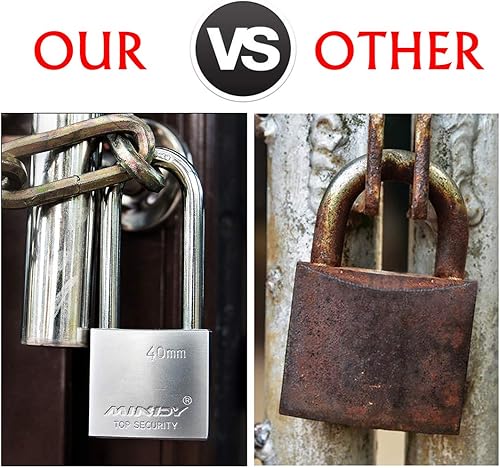 Miniatura 7 de Candados de grillete de 1.575 in de largo para uso al aire libre, resistente a todo tipo de clima, cerradura de acero de aleación resistente con 4