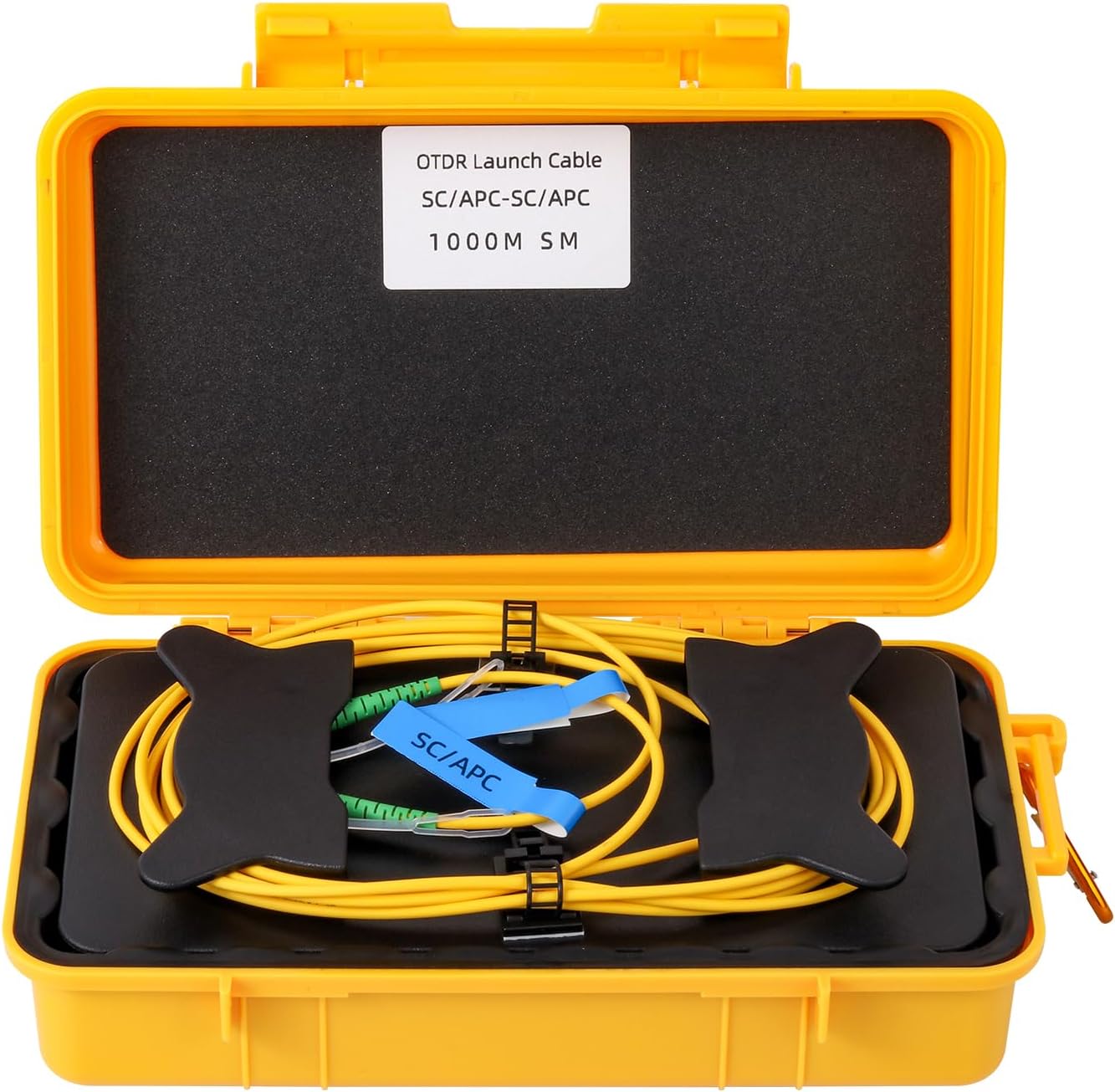 OTDR Launch Cable Box Single Mode SM 9/125 Fiber Optic OTDR Launch Cord Dead Zone Eliminator Extension Cord Fiber Optic Optical Cable Tester Tool (SCAPC-SCAPC, 1000 Meter)