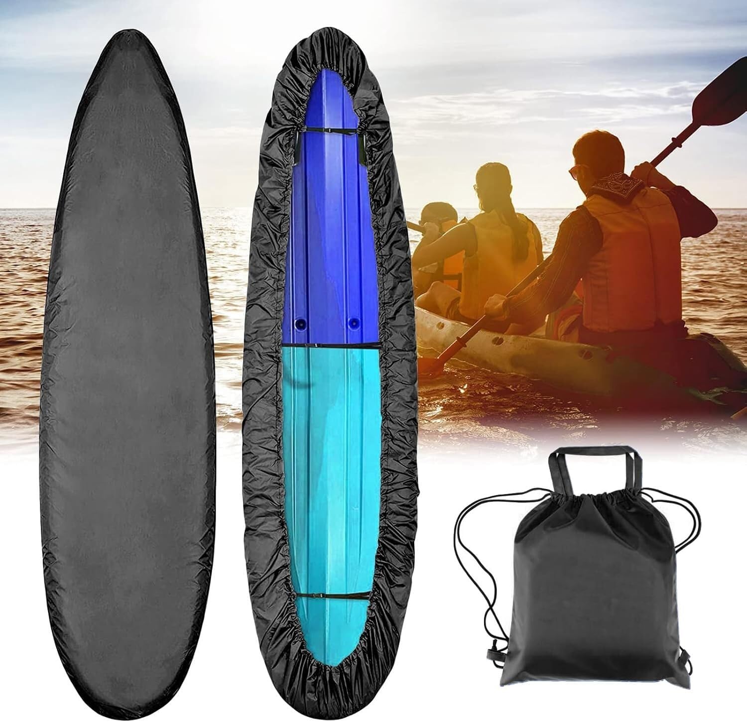 Housse imperméable et anti-UV pour canoë en tissu Oxford 420D haute résistance