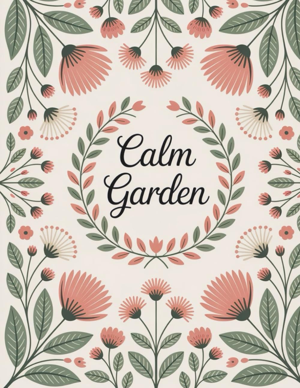 Calm Garden: A botanical coloring book with relaxing landscapes.