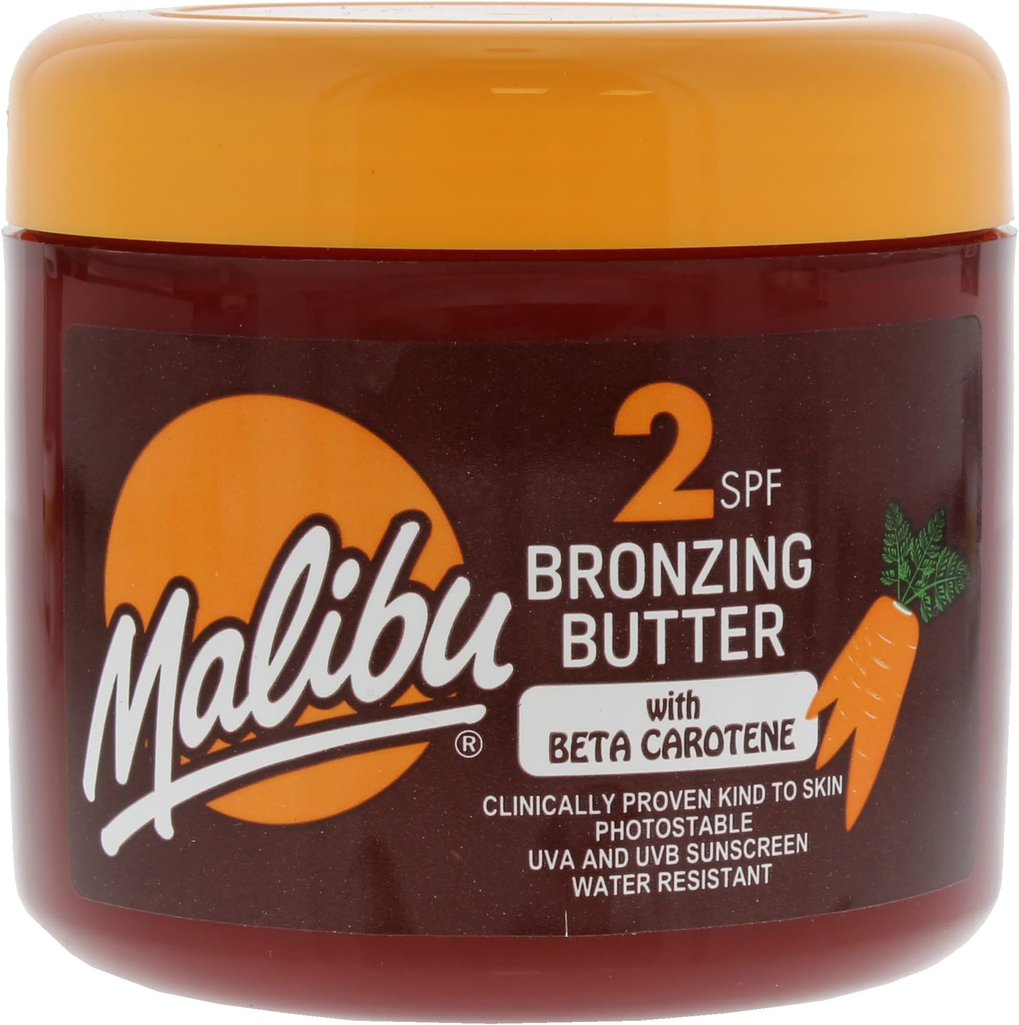 Malibu SPF2 Bronzing Butter With Beta Carotene | Fast Tanning Bronzing Butter That Hydrates & Nourishes Skin As It Tans | Water-Resistant | With Tropical Coconut Fragrance | 300Ml