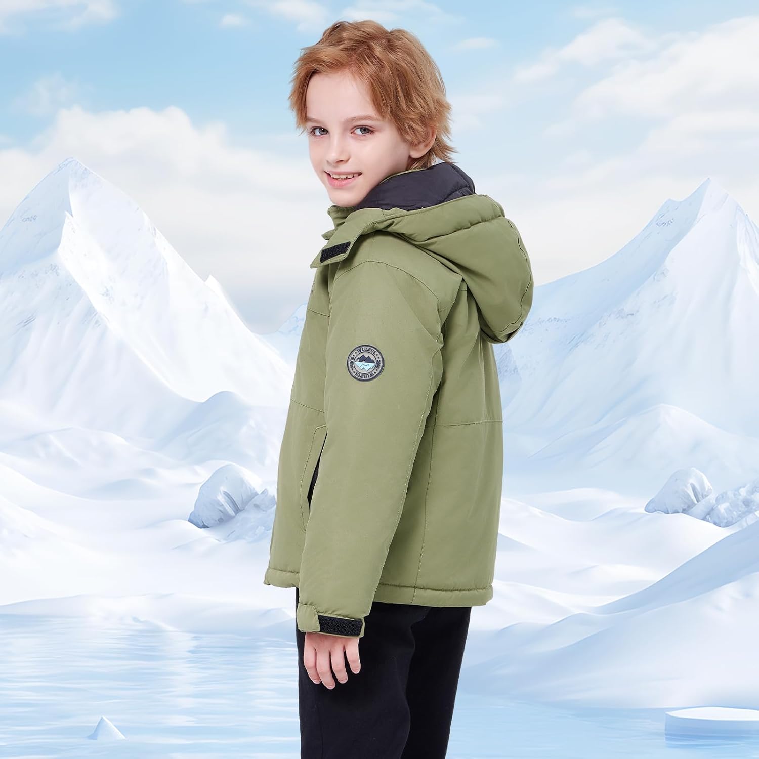 WULFUL Kid's Waterproof Ski Jacket Warm Fleece Hooded Boy's and Girl's Winter Snow Coat Outwear,Windproof RainCoat - Image 7