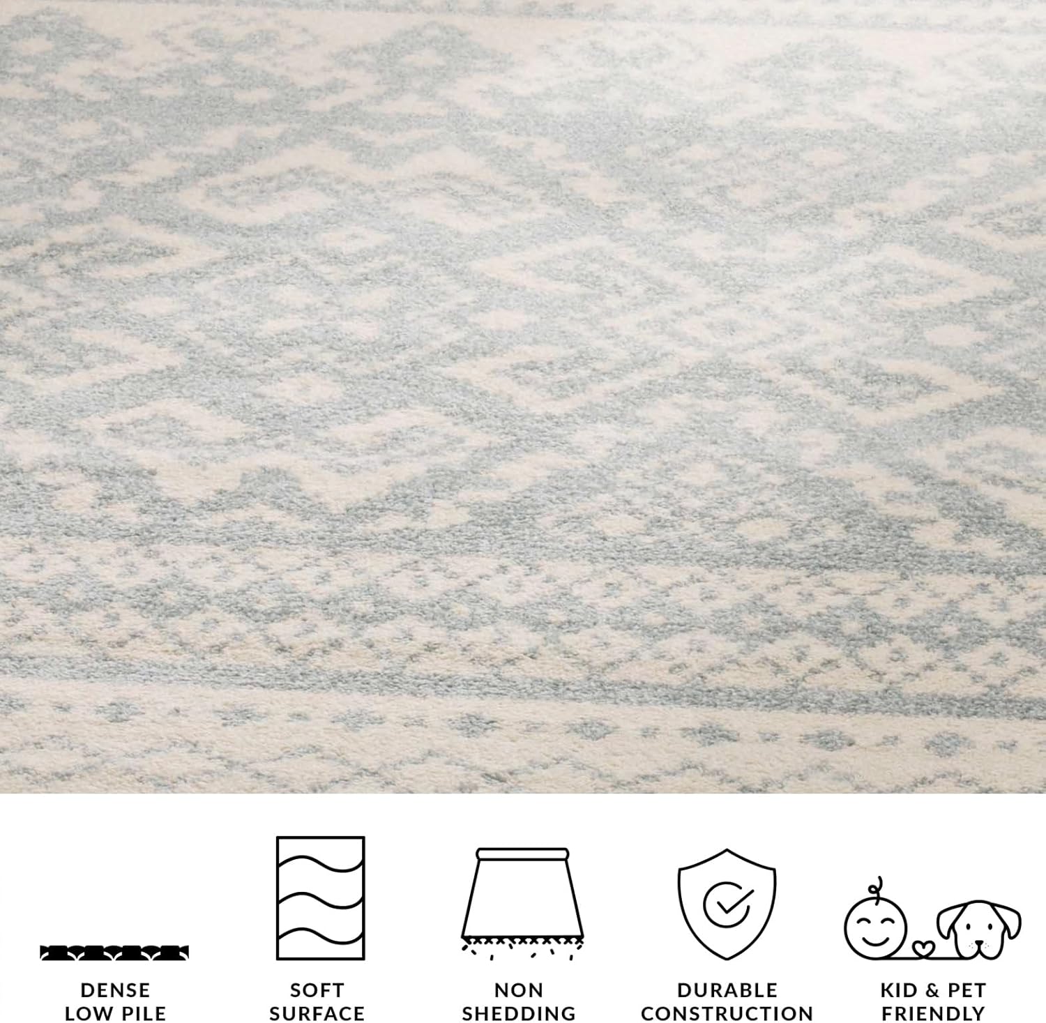 SAFAVIEH Adirondack Collection Accent Rug - 2'6" x 4', Ivory & Slate, Rustic Boho Design, Non-Shedding & Easy Care, Ideal for High Traffic Areas in Entryway, Living Room, Bedroom (ADR107S)
