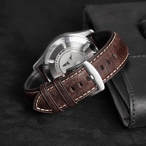 Miniatura 3 de Genuine Leather Watch Band,Italian Pueblo Cowhide,Quick Release,Silver Buckle,8 Colors,18mm 19mm 20mm 21mm 22mm