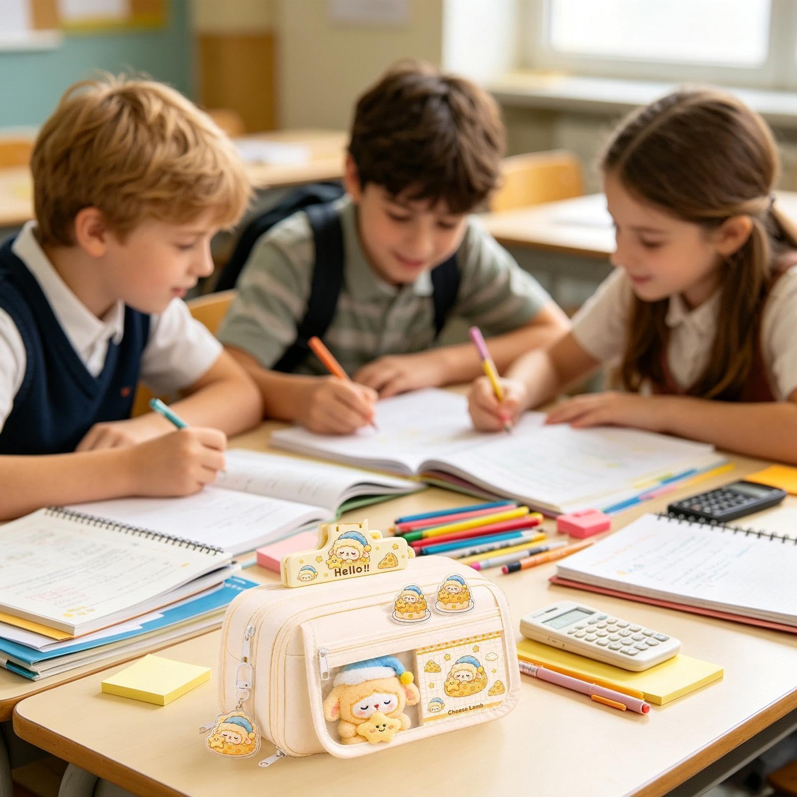 Jolies fournitures scolaires pour filles Kit de papeterie à thème mouton