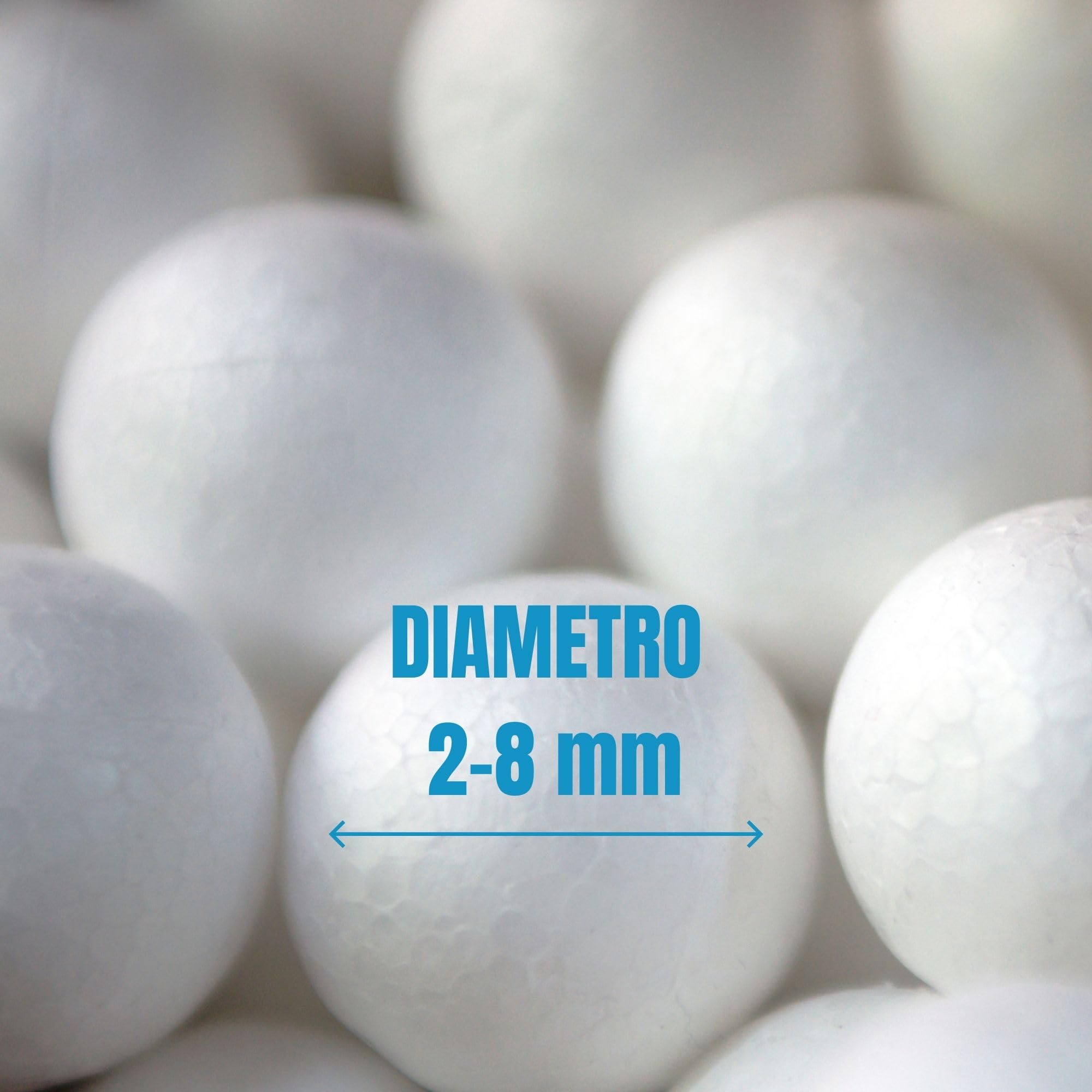 Bepouf - Sacco di Perle Polistirolo Espanso 100 Litri per Riempimento Pouf Poltrone Cuscini, Diametro da 2 a 8 mm - Palline Polistirolo per Imbottitura Pouf a sacco