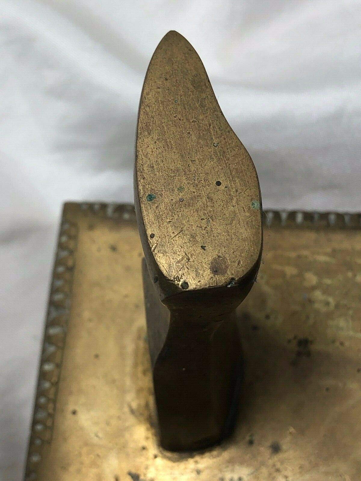 Fermaporta in ottone industriale dell'inizio del XX secolo, colore: nero