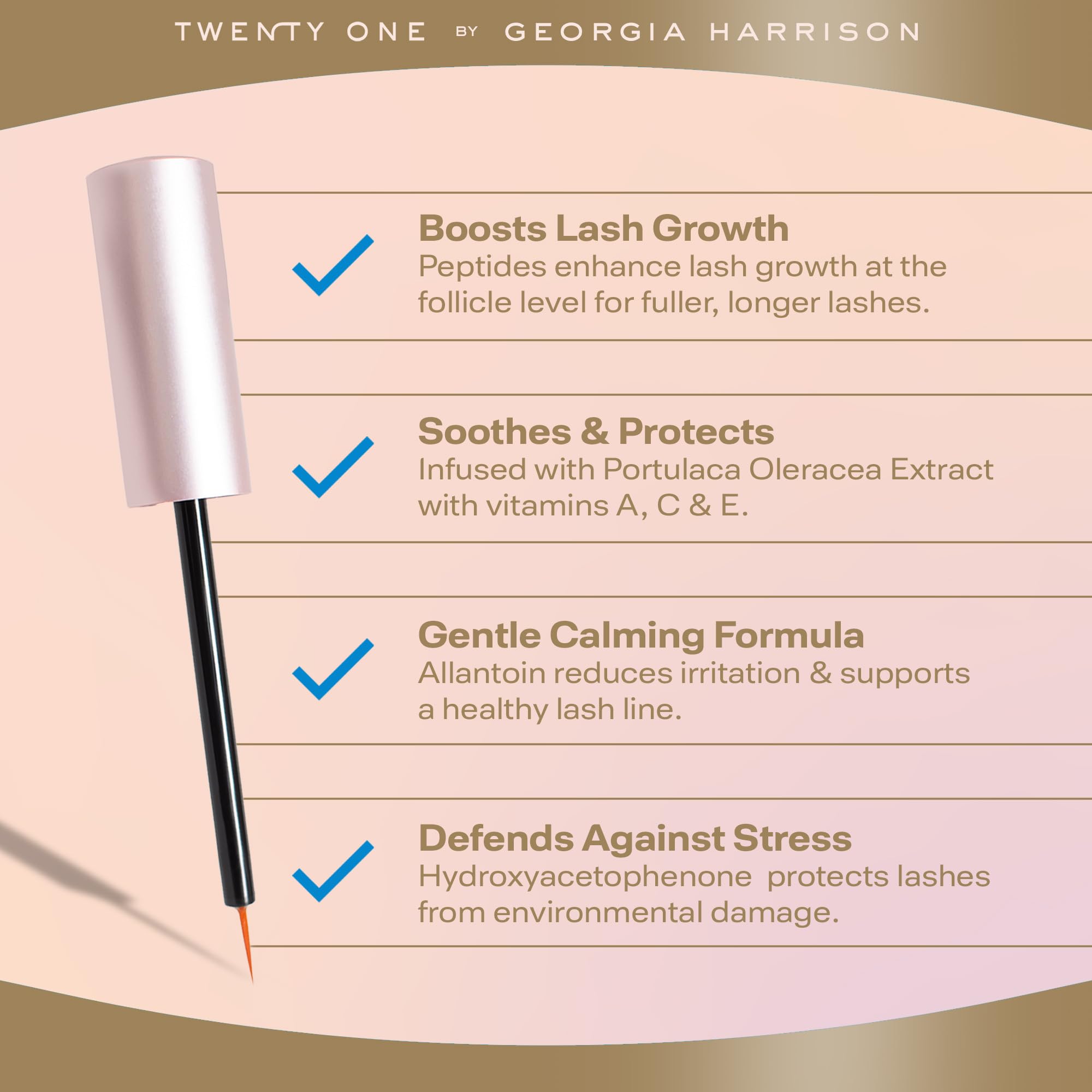 Twenty One Eyelash Growth Serum 5.5ml - Lash Serum for Longer Thicker Lashes, Colourless - Image 3