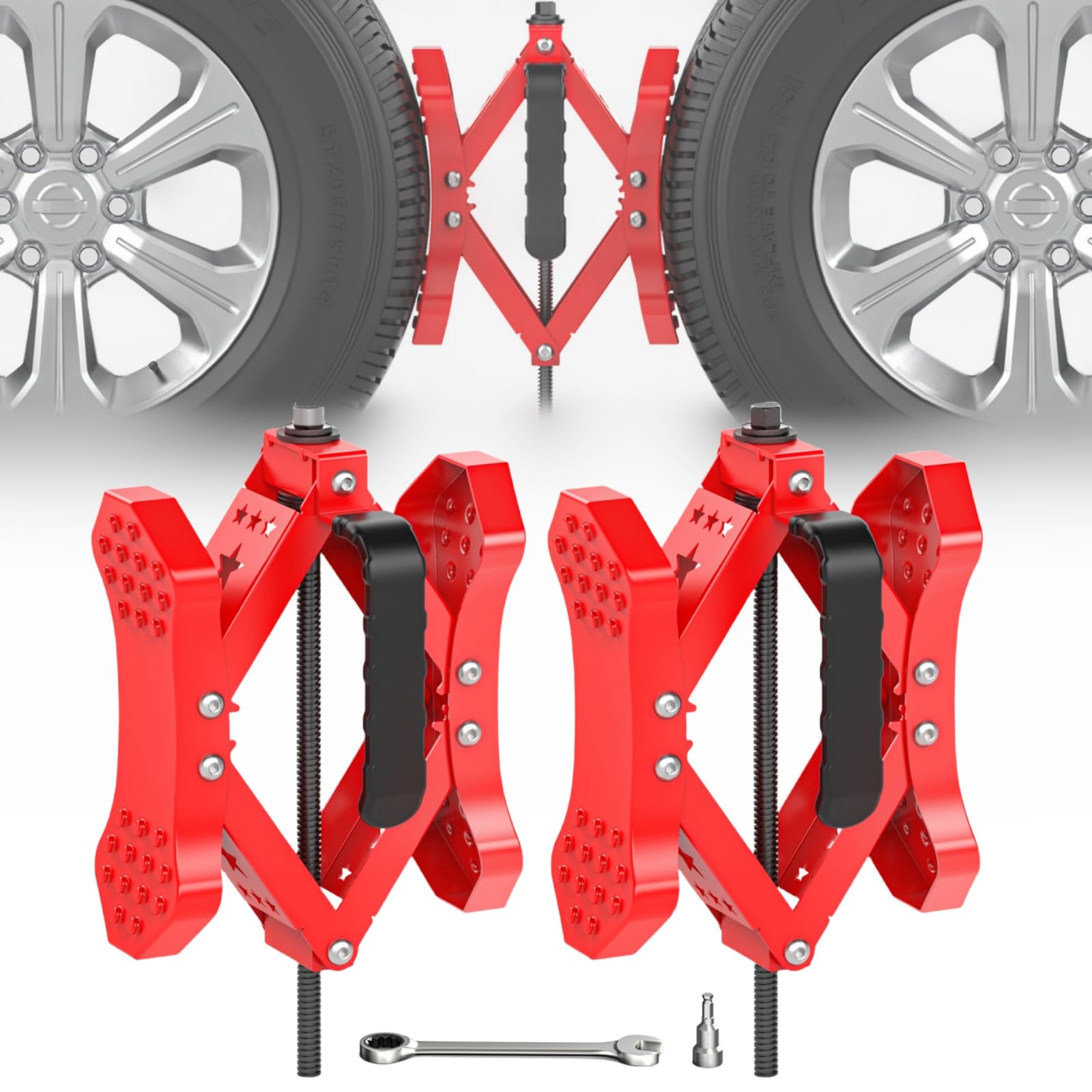 Sulythw XShaped Wheel Chocks for Travel Trailer【Allow Drill Adjust】 RV Stabilizers