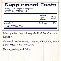 Vista 4 de Healthy Origins Vitamina C (sin OMG), 1,000 mg - Vitamina C vegana - Ácido ascórbico para apoyo inmunológico - Apoya la función celular - Suplemento