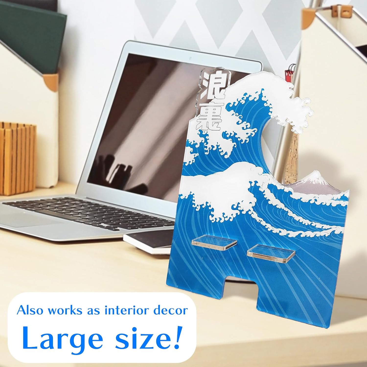 Large Acrylic Phone Stand Japanese Design – Daruma, Castle, Shrine, Tokyo Tower, Mt. Fuji, Great Wave – Sturdy Decorative Stand for Smartphones & Small Tablets (Mt. Fuji) image 4