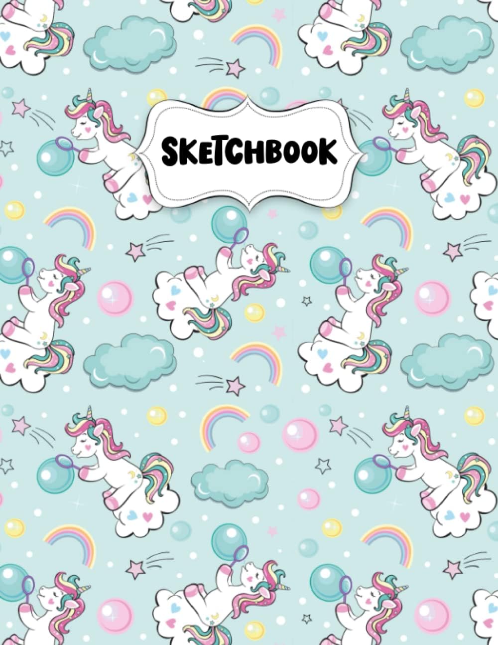 Sketchbook: Beautiful Little Unicorn Sketch Book for Drawing: Blank Sketch Pad for Drawing for Kids: Sketchpad for Drawing for Kids, Bleed Proof Art Sketch Book 8.5 x 11