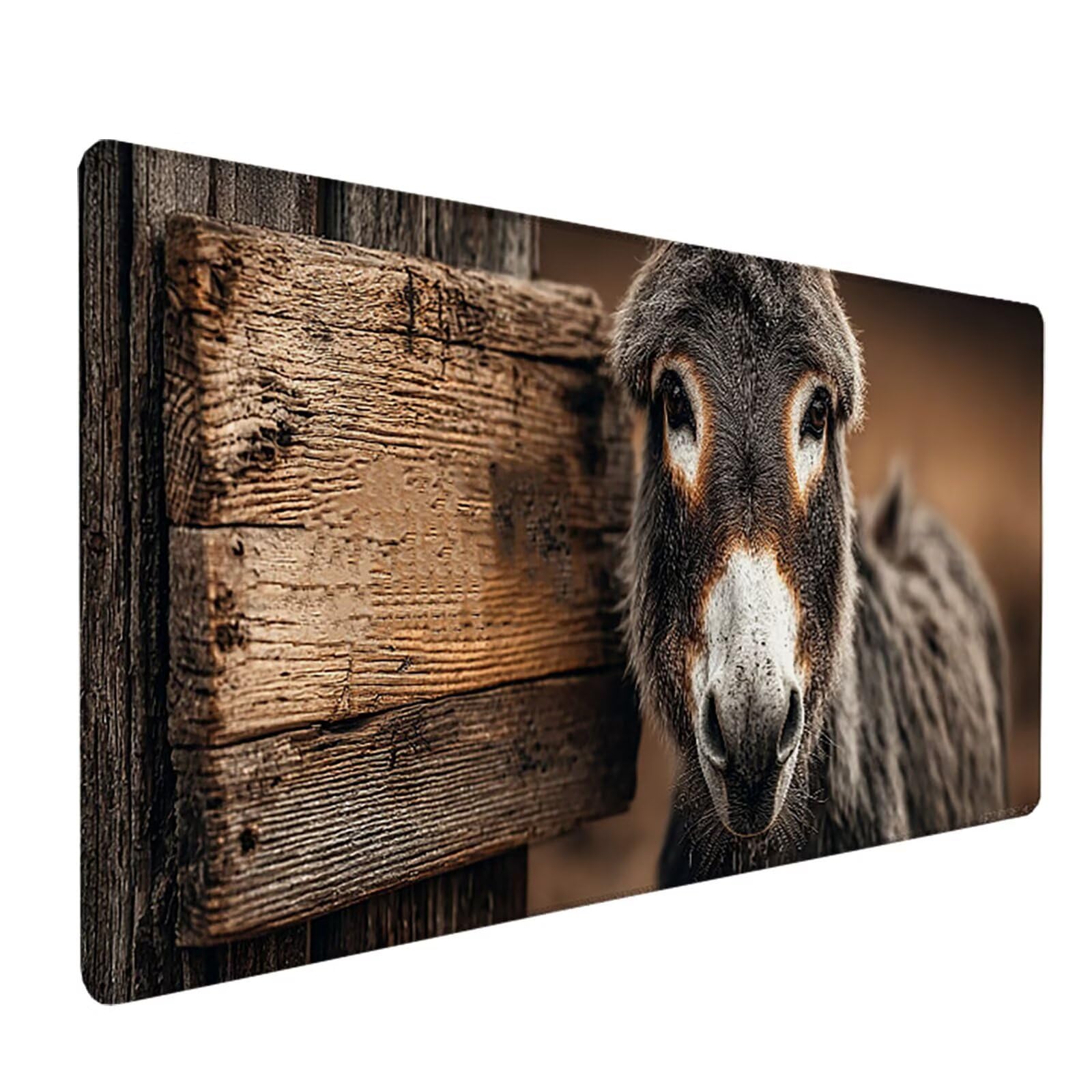 Tappetino Mouse XXL Asino, Animale Gaming Tappetino Scrivania 1200x600x3mm, Mousepad Grande con Base in Gomma Antiscivolo, Sottomano Scrivania con Bordi Cuciti, Ufficio Accessori Gaming, per PC W-5825
