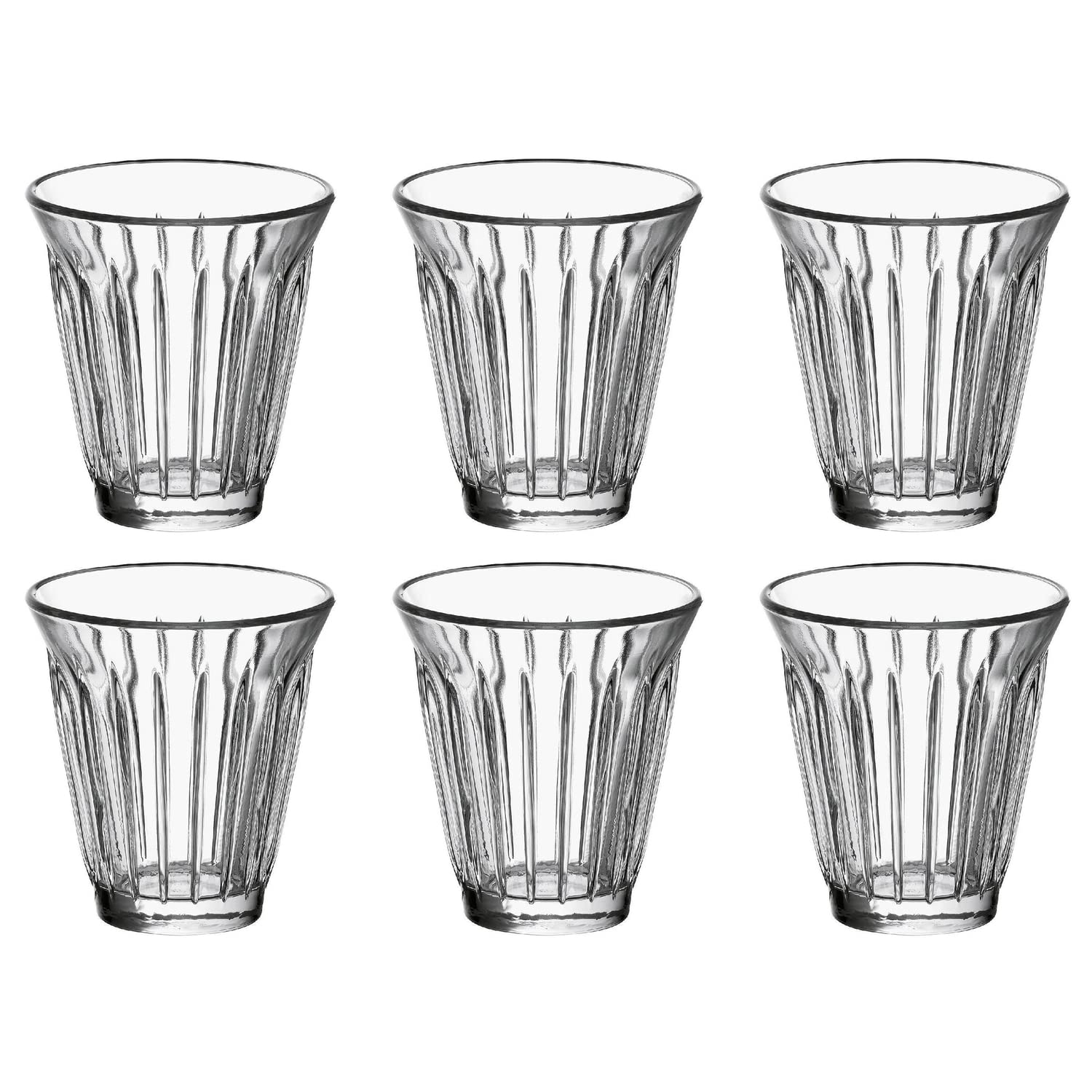 Tasses à café Zinc La Rochère 200 ml : lot de 6 tasses transparentes en verre robuste