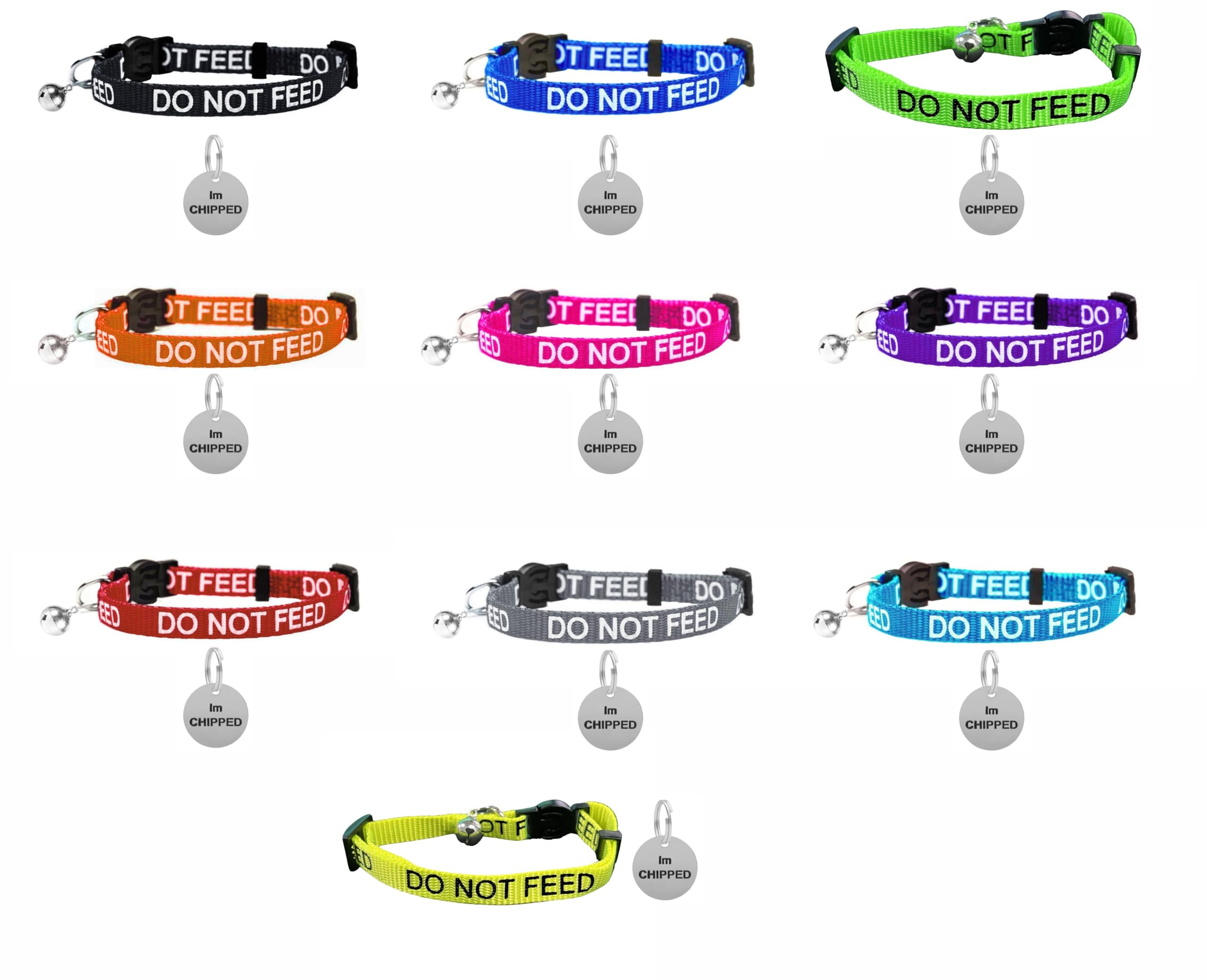 LARRYROO Cat Collar With DO NOT FEED Print, Soft Nylon & Safety Release Buckle - Image 4