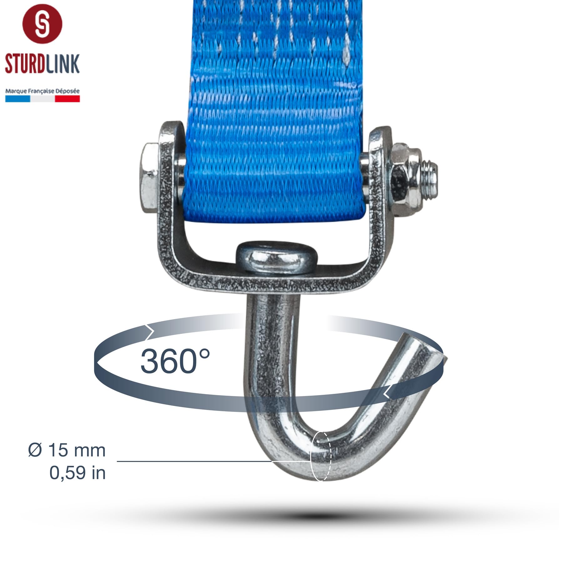 Sangles de Roue Voiture 50mm 2.5m 5000kg x4 | Qualite Professionnelle | Sangle a cliquet pour Transport de Voitures | Camion Plateau Transporteur Remorque Fixation Jantes Pneus Auto Camions Remorquage