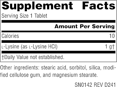 Miniatura 2 de Source Naturals Forma libre de L-lisina, 1,000 mg - Suplemento de aminoácidos apoya la formación de energía y colágeno* - 100 tabletas