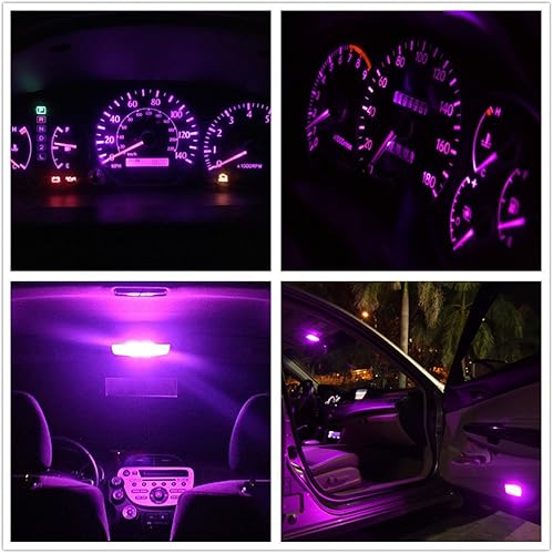 Miniatura 7 de WLJH - Paquete de 6 bombillas LED T5 17 37 74 2721, para tablero de instrumentos, panel de instrumentos, con enchufe de bloqueo giratorio, rosa