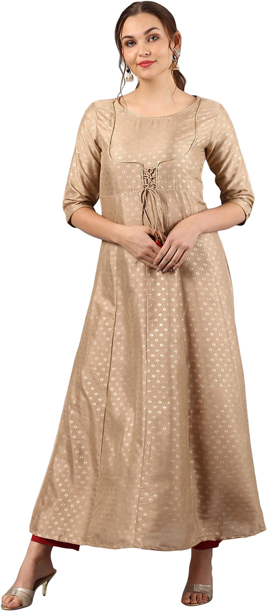 JanasyaWomen's Poly Silk Anarkali Kurta