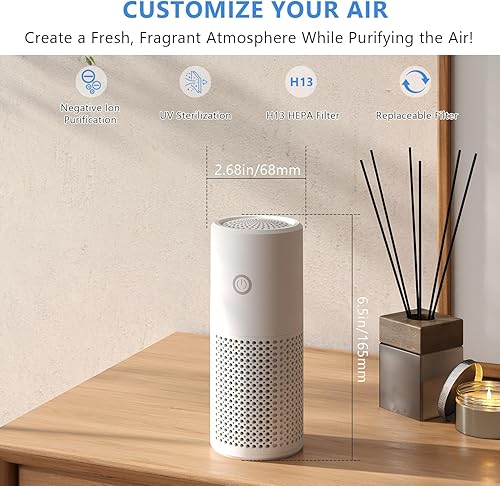 Miniatura 6 de Purificadores de aire para el dormitorio del hogar, filtro de aire HEPA H13 para caspa de humo, olores de mascotas con función de fragancia,