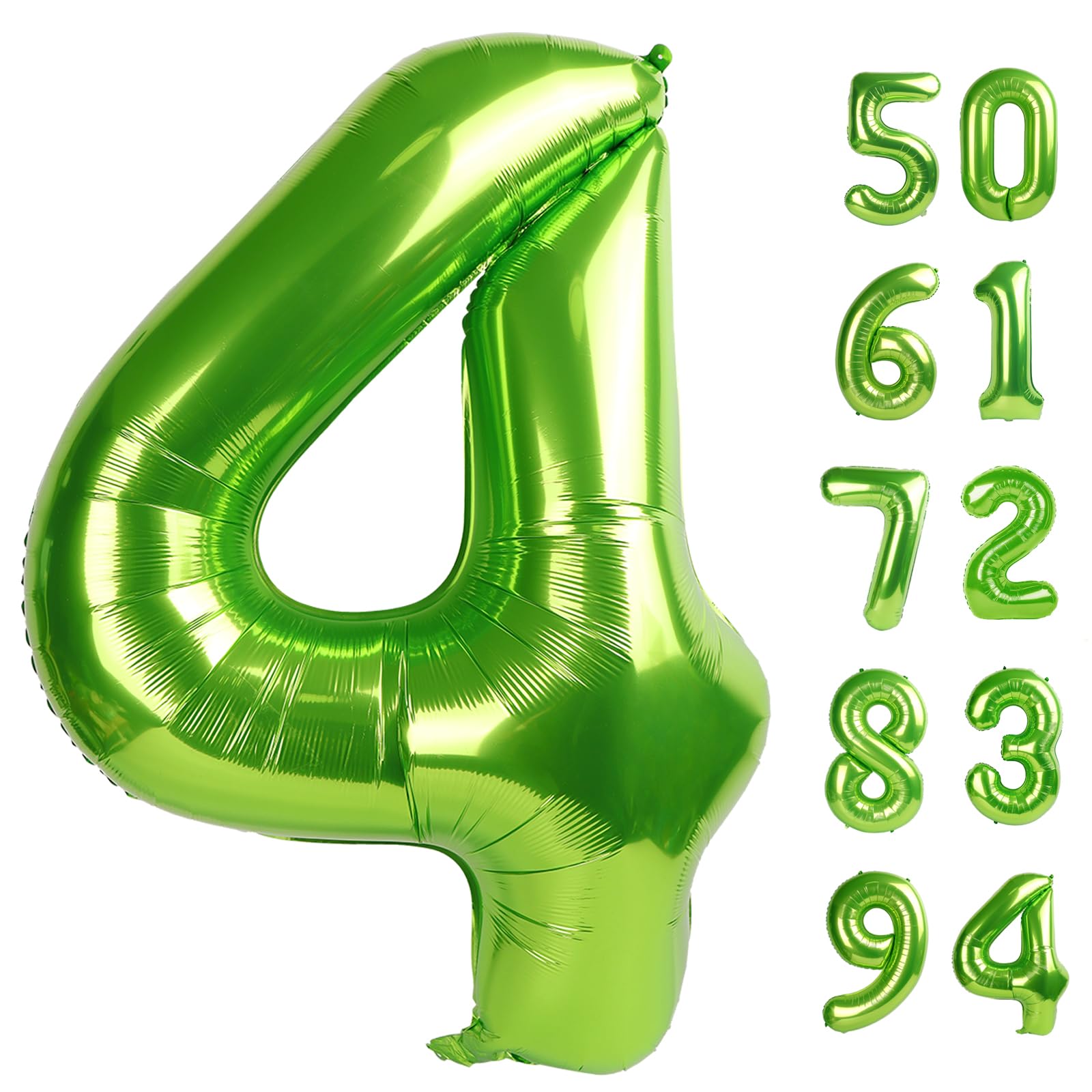 Light Green 4 Balloon - Number Balloon 40 Inch, 4th Light Green Decorations