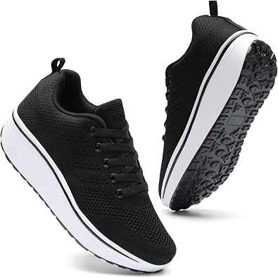DADAWEN Womens Slip On Breathable Mesh Walking Tennis Shoes Lightweight Comfort Wedge Platform Casual Sneakers for Gym Travel Work SizeUS5-US12