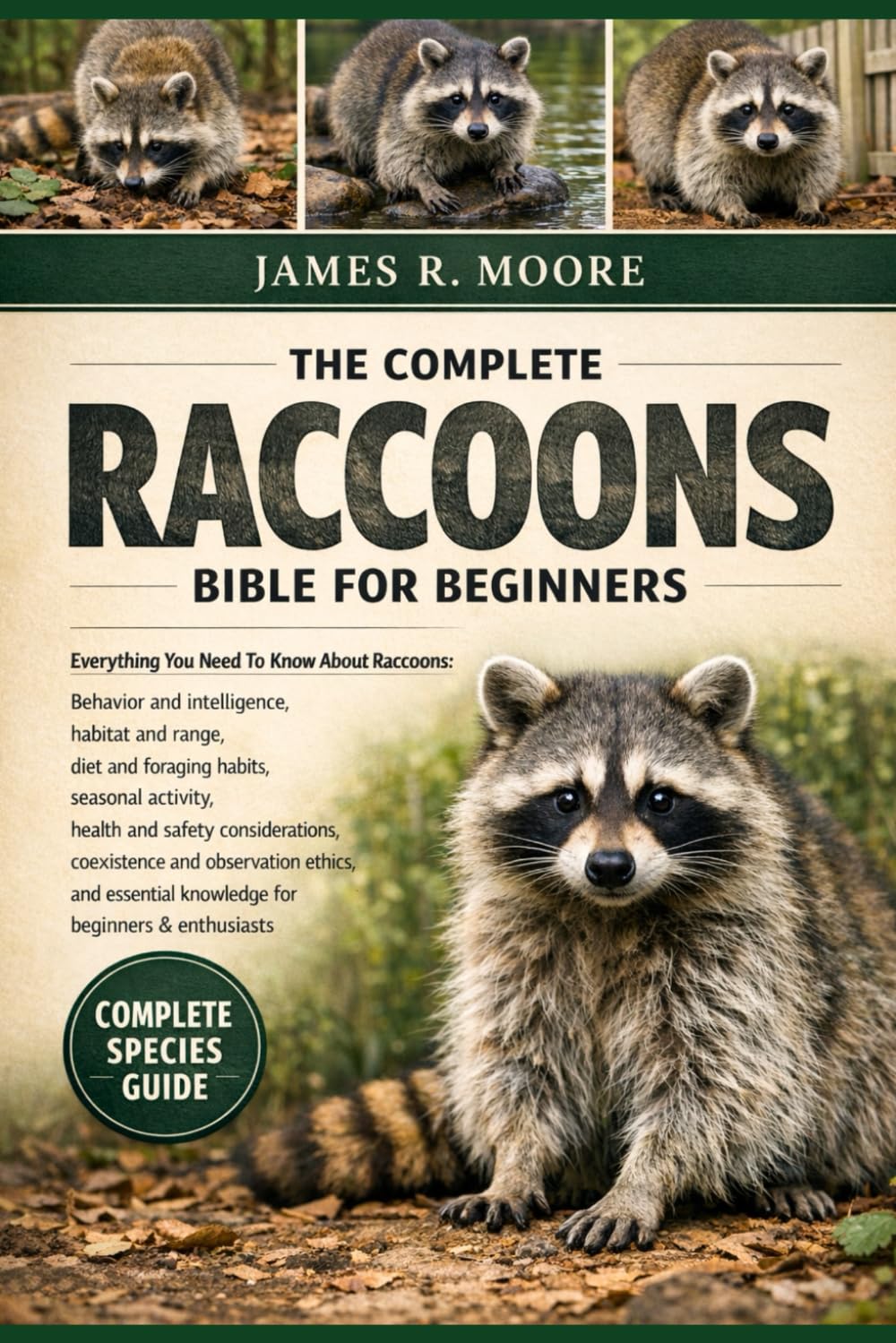 THE COMPLETE RACOONS BIBLE FOR BEGINNERS: Everything You Need To Know About Raccoons: Behavior and intelligence, habitat and range, diet and foraging ... knowledge for beginners & enthusiasts