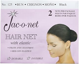 Tiny Mesh Hair Net - Bun Size, Black, 2 Nets Per Pack [6 Pack]