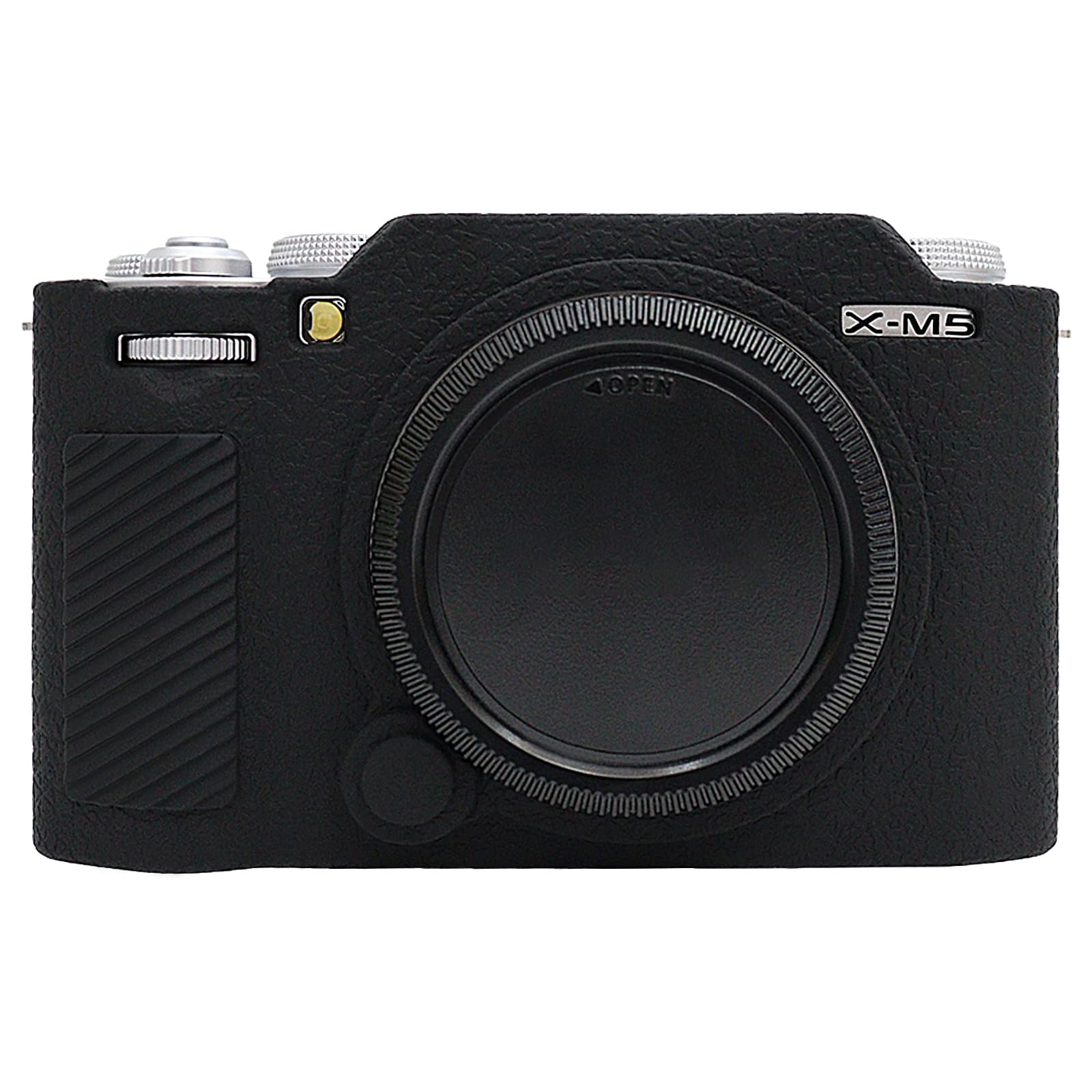 MUZIRI KINOKOO Custodia compatibile con Fujifilm X-M5/Fuji XM5 fotocamera digitale, Custodia morbida in silicone per Fuji X-M5 con superficie opaca design - Antiscivolo e antigraffio - Nero
