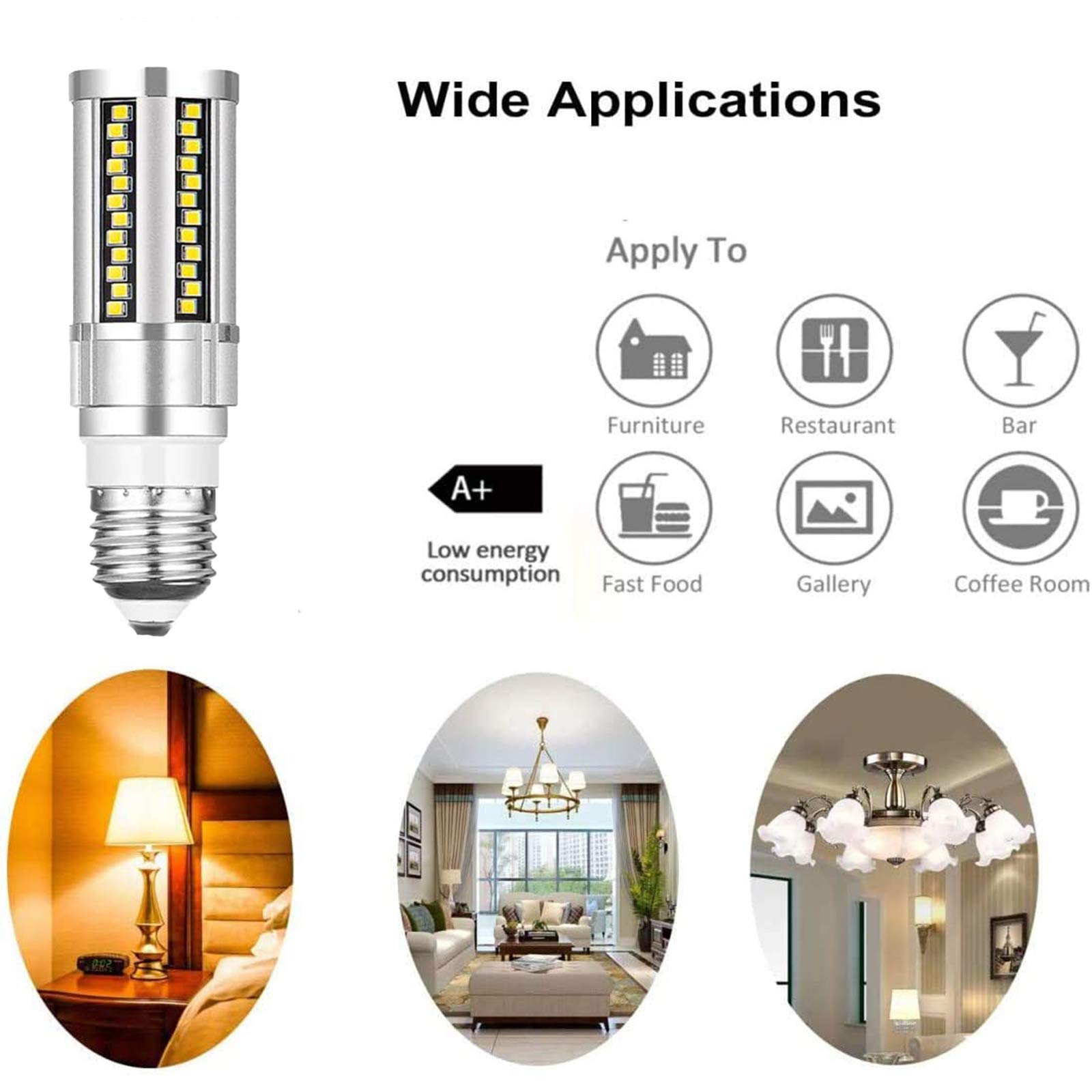 Lampadine a LED E27 Lampadine a mais a vite Edison 15 W equivalenti a 150 W Angolo del fascio 360 gradi E27 Base a vite media 1800 lumen Nessuno sfarfallio Non dimmerabile, 2 pezzi