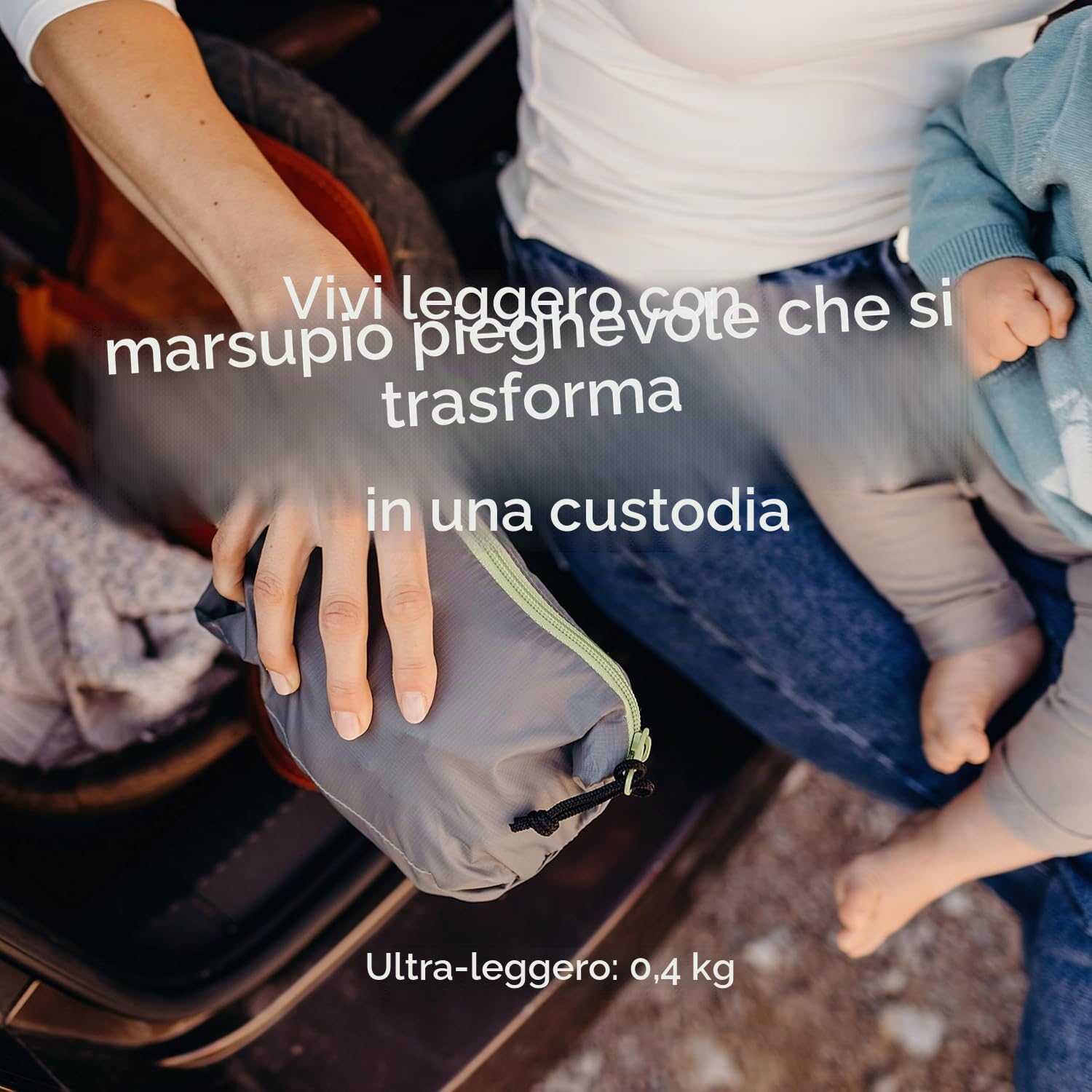 Boba Air Grey - Marsupio Porta Bebe Ergonomico Neonato da Viaggio Ultra Leggero