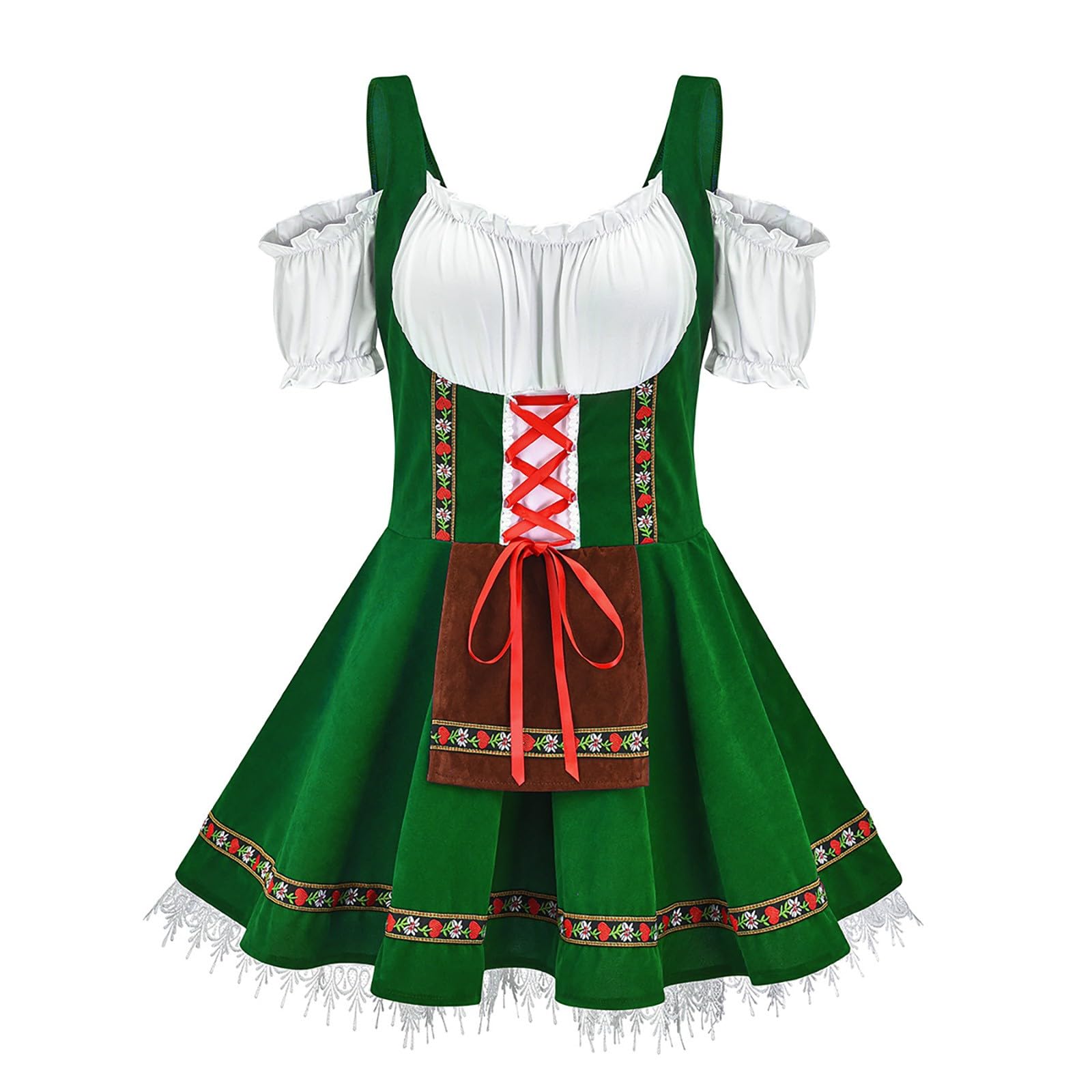 Dirndl Damen Trachten Trachtenkleid Dirndl Kleid Trachtenmode Festliches Oktoberfest Damen Outfit Trachtenrock Klassisches Vintage Dirndlkleid Wiesn Outfit Für Oktoberfest Karneval