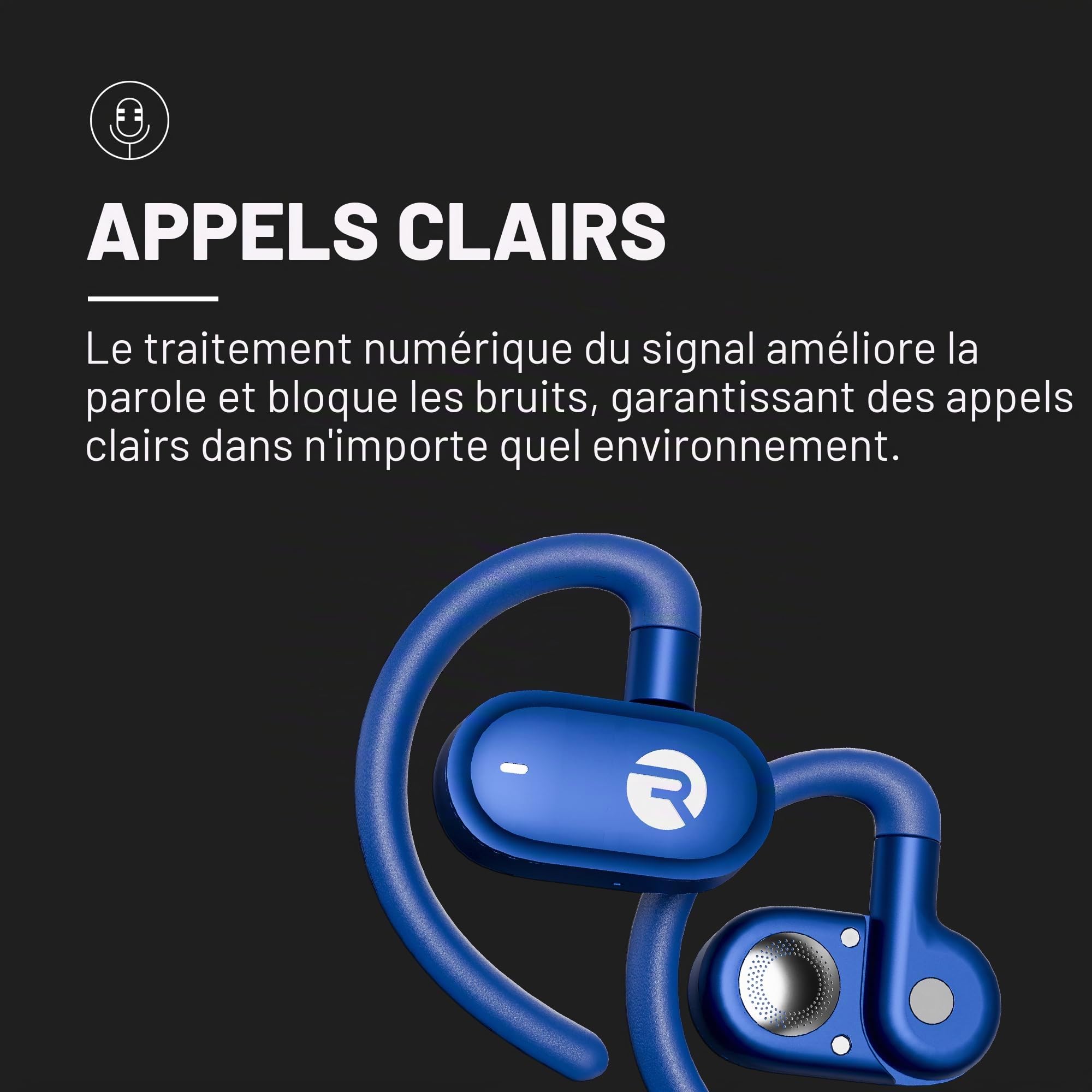 Raycon Écouteurs Ouverts pour Fitness - Écouteurs sans Fil Bluetooth, écouteurs de Course, écouteurs résistants à la Sueur et à l'eau, autonomie de 40 Heures