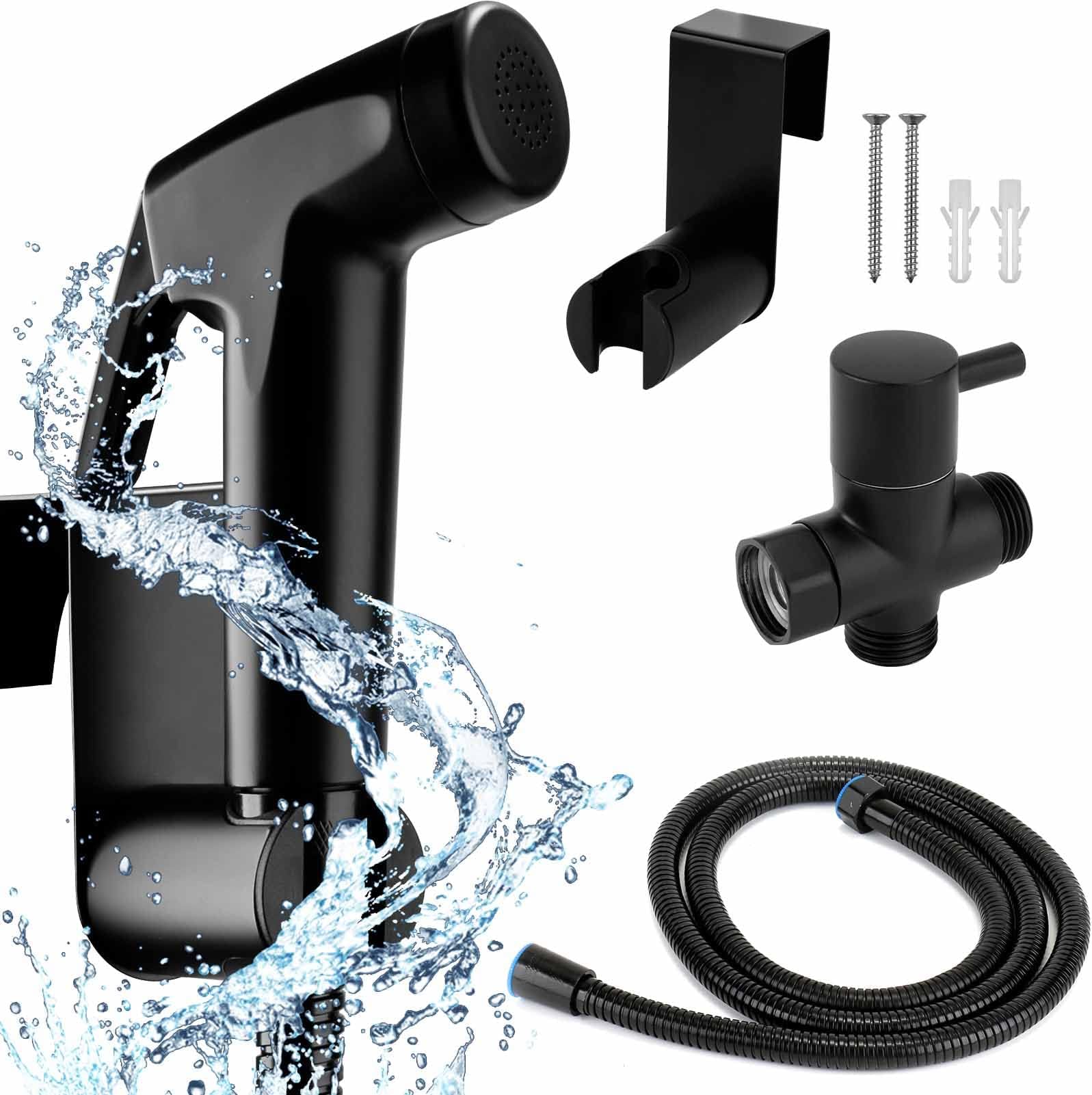 Bidet Sprayer Set, Handheld Bidet Sprayer Stainless Steel Bidet Toilet Attachment Baby Cloth Diaper Washer Cleaning Shower Head with Wall Bracket Hose Set