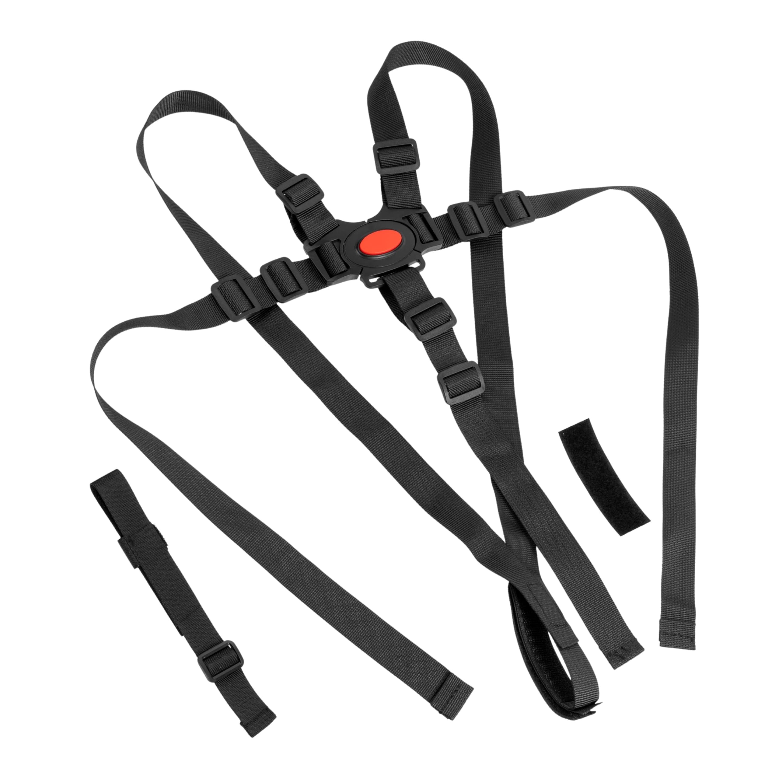Your Day Mate Highchair 5-point harness system, 1 set, compatible with bebeconfort, Kinderkraft, Safety 1st, and many more, in black, with crotch strap, adjustable highchair safety harness — image 1