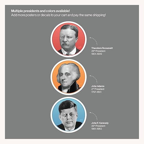 Miniatura 9 de Vinilo adhesivo de pared de Presidente, Dwight D. Eisenhower, círculo de 12 pulgadas, decoración extraíble para aula, hogar u oficina, ideal para