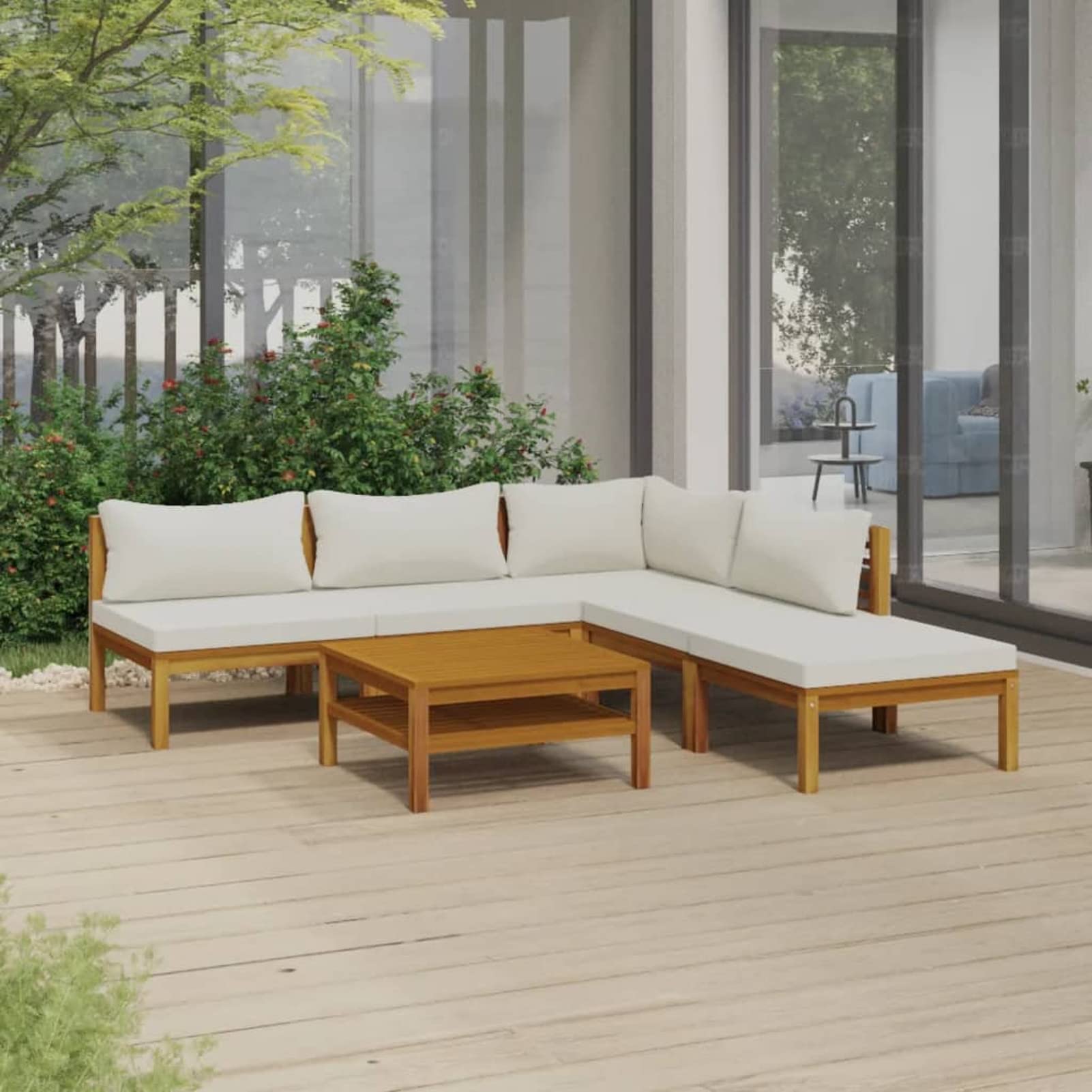 Yolola Garten Lounge Set 6-teilig Grau - Poly Rattan Sofa Gruppe