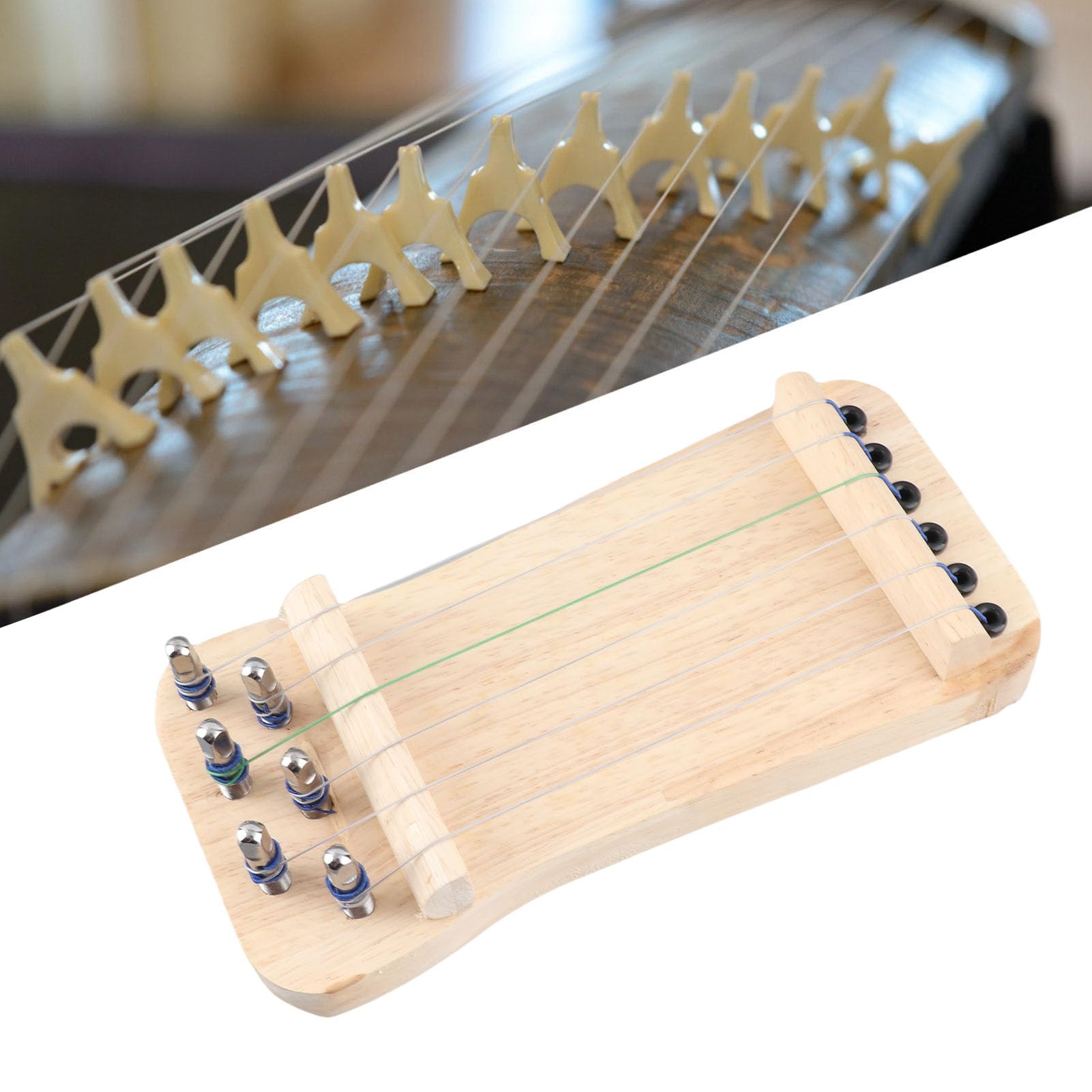Mini outil d'entraînement Guzheng à 6 cordes avec sac de rangement inclus pour l'entraînement technique de la main droite, se familiariser avec le doigté, entraîneur de