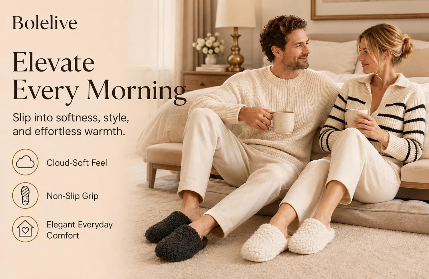 House Slippers for Women, Fuzzy Closed Toe Slip-On Bedroom Slippers, Cozy Plush Indoor Home Slippers, Teddy Mule House Shoes