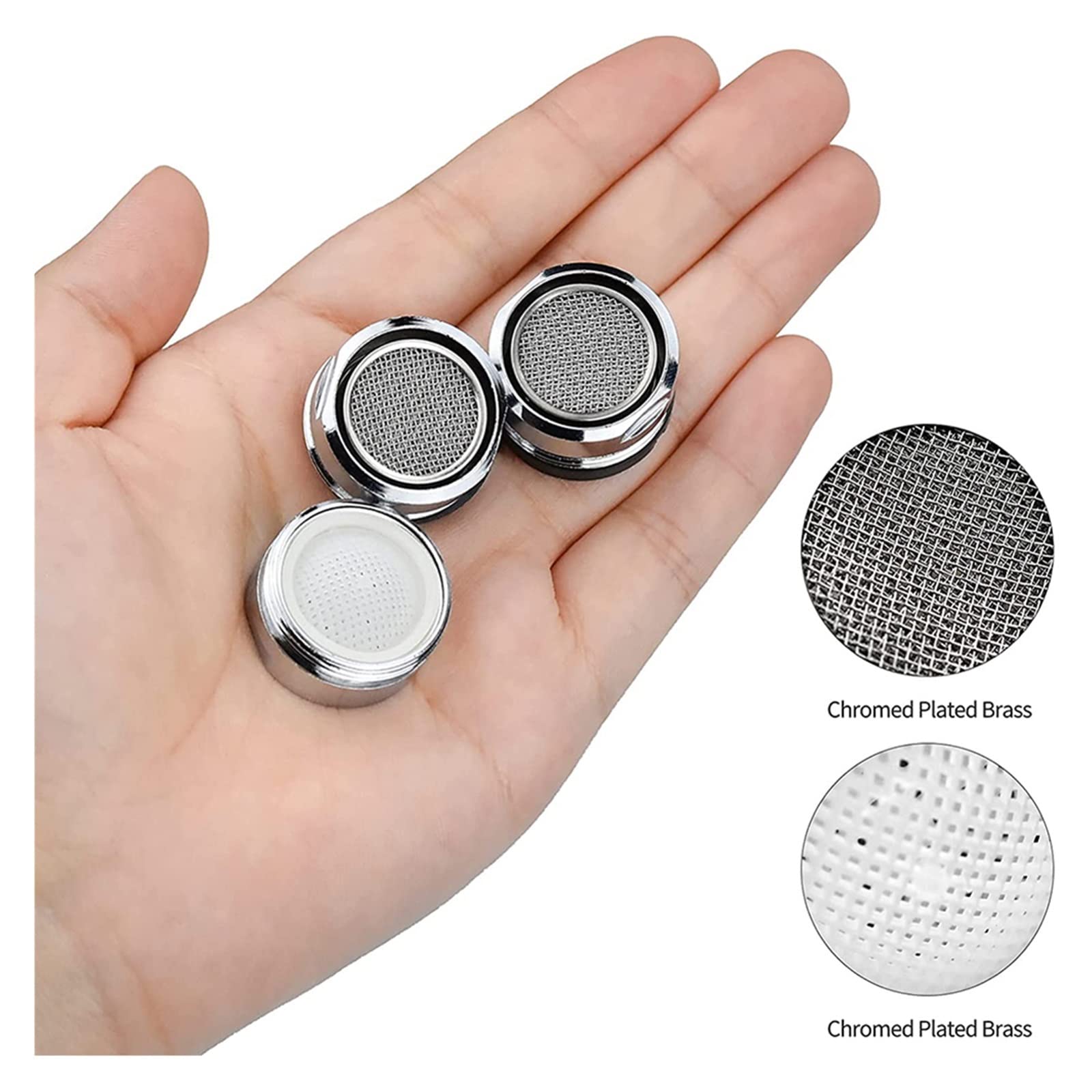 XYNSNDB 3 Pezzi in Ottone Rubinetto a Risparmio idrico aeratore Rubinetto per lavabo da Cucina Filtro ugello Misto M24 Splash Head Rubinetto aeratore Rubinetto Accessori Installazione Semplice