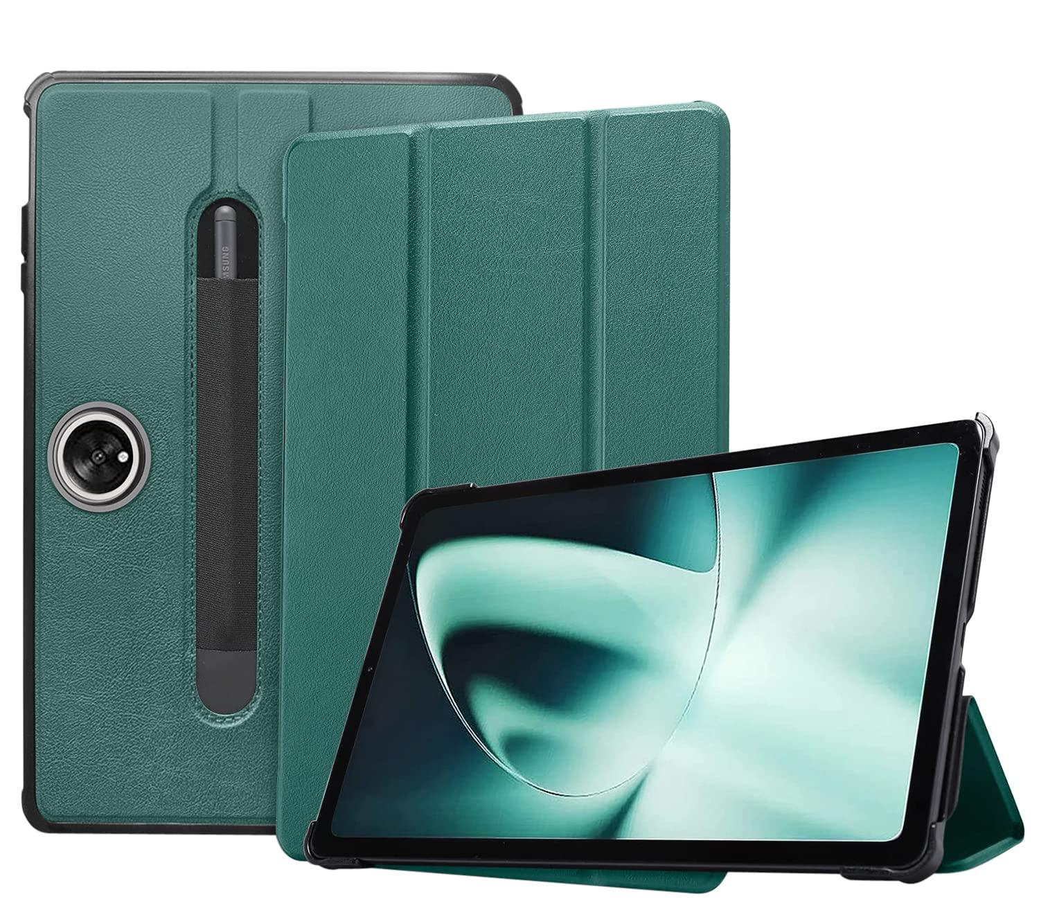 MOCA Tri-Fold Flip Case Cover Compatible with for OnePlus Pad 11.61 inch 2023 with Pencil Pocket, Auto Wake/Sleep Folio Stand (Dark Green)-image-6