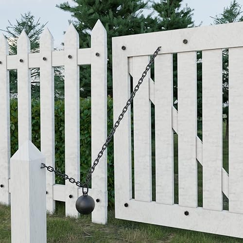 Miniatura 3 de Renovators Supply Manufacturing Cierre automático de puerta de hierro fundido negro con cadena galvanizada de 5 pies de largo, paquete de 2