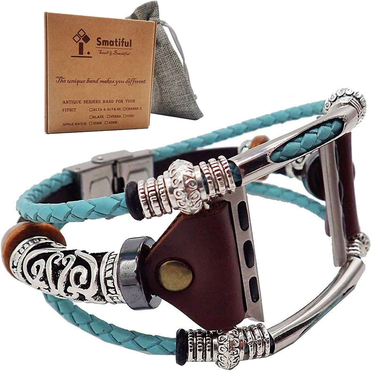 Bands for Women, Adjustable Replacement Strap Band for Apple Watch 38mm & 40mm, Turquoise (Teal Green)