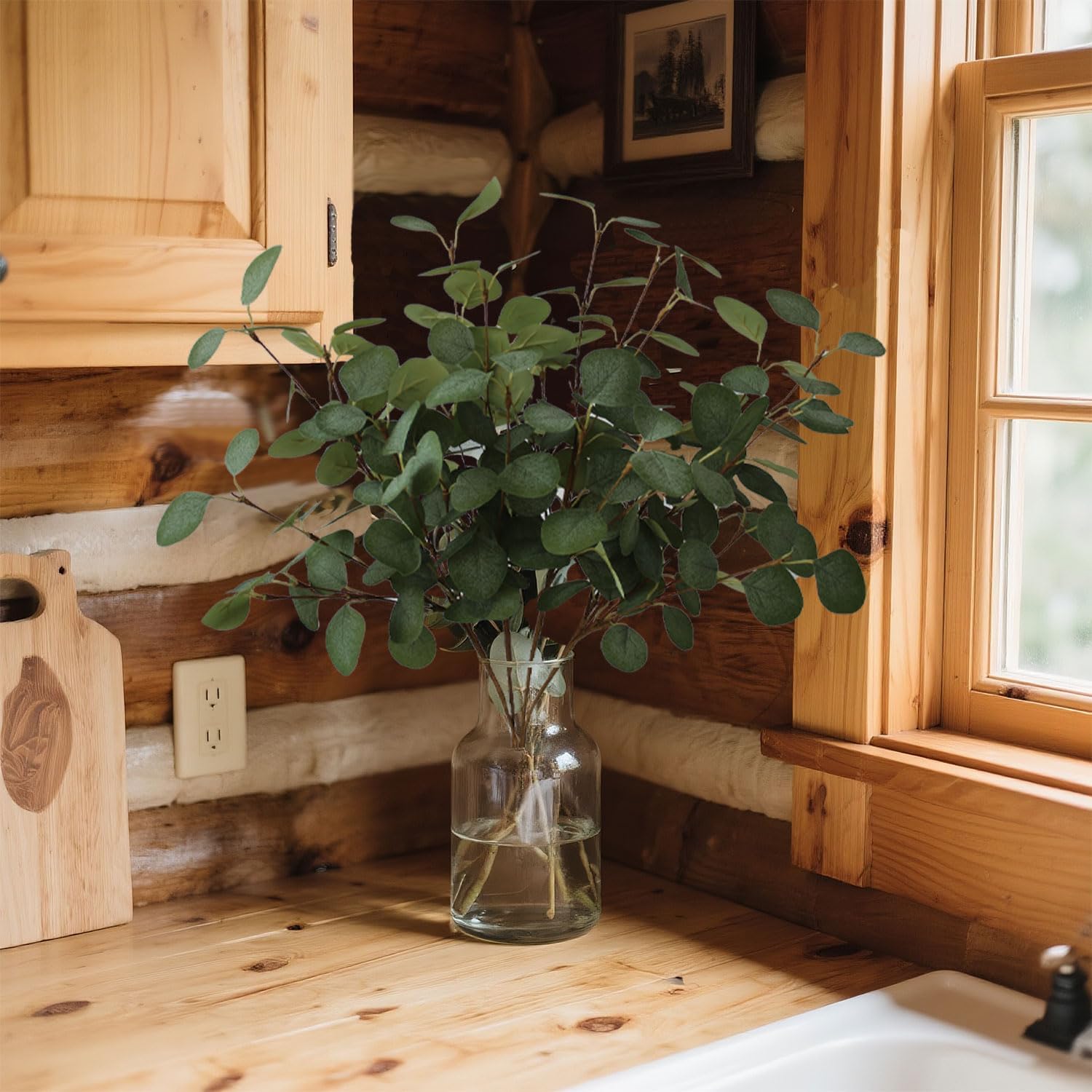 4pcs 23.62" Realistic Fake Eucalyptus Greenery Stems – Artificial Eucalyptus Leaves, Christmas & Rustic Farmhouse Greenery for Vase Decoration & Home Table Centerpiece - Image 8